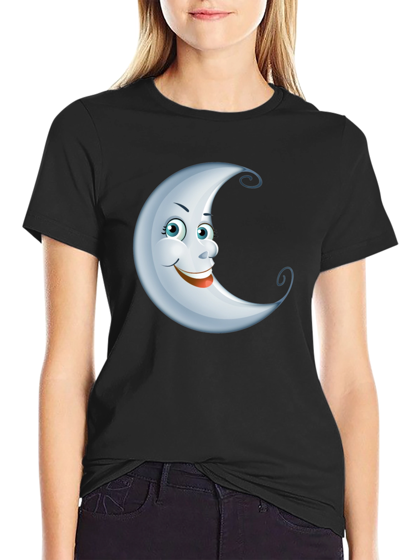 Moon Face Graphic T-Shirt