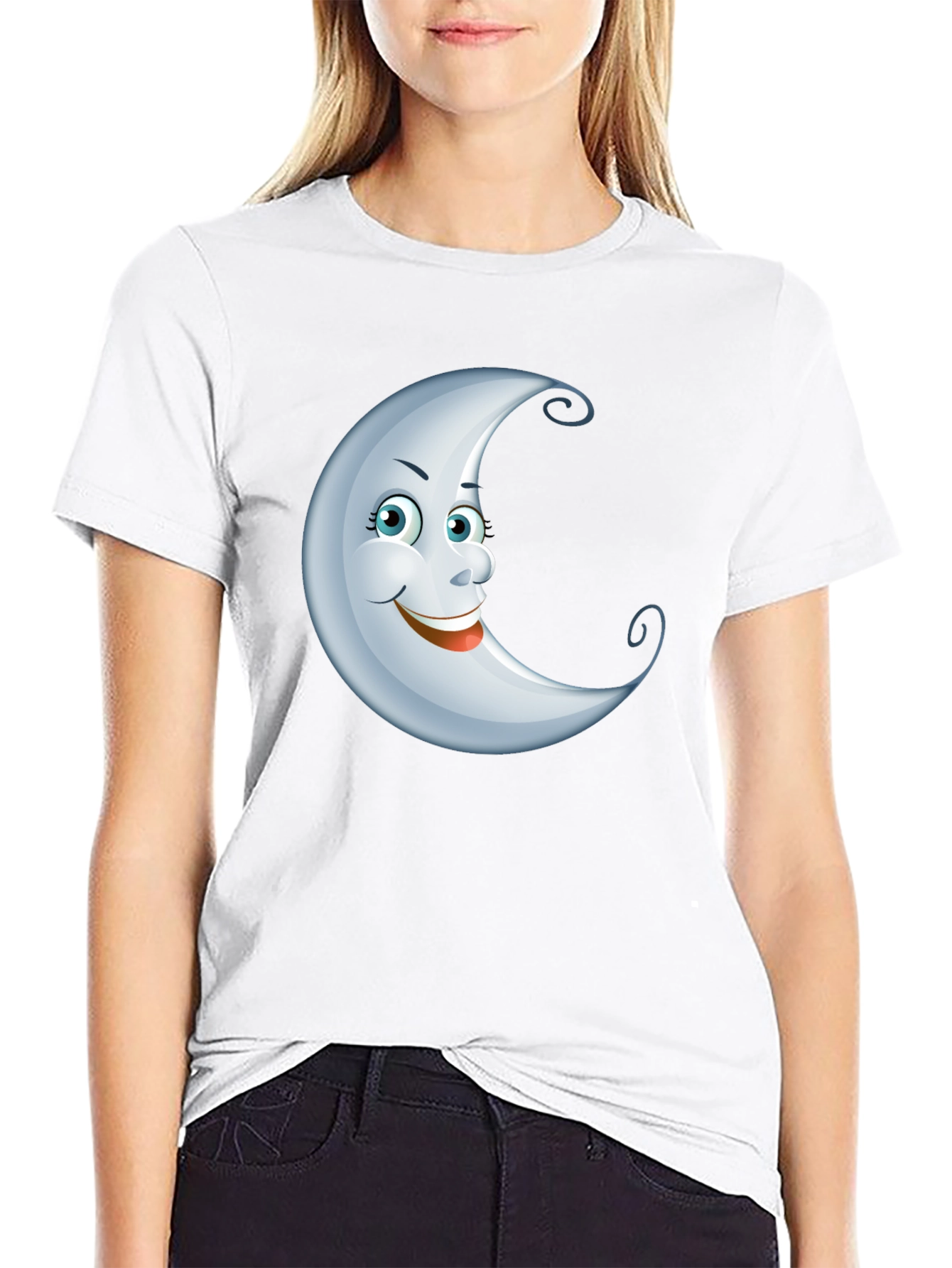 Moon Face Graphic T-Shirt