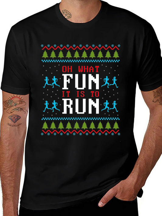 Funny Running Ugly Christmas Sweater T-Shirt