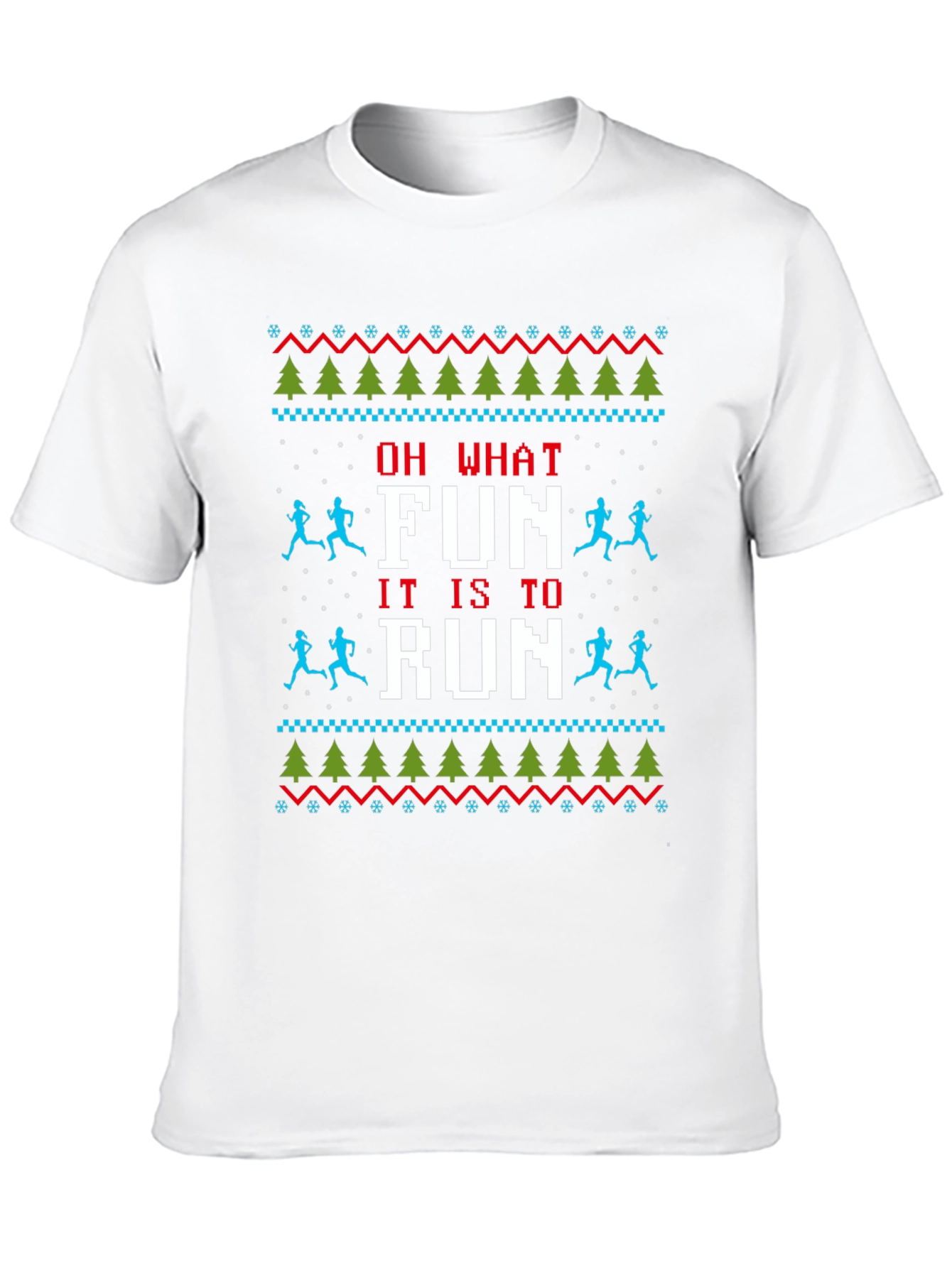 Funny Running Ugly Christmas Sweater T-Shirt