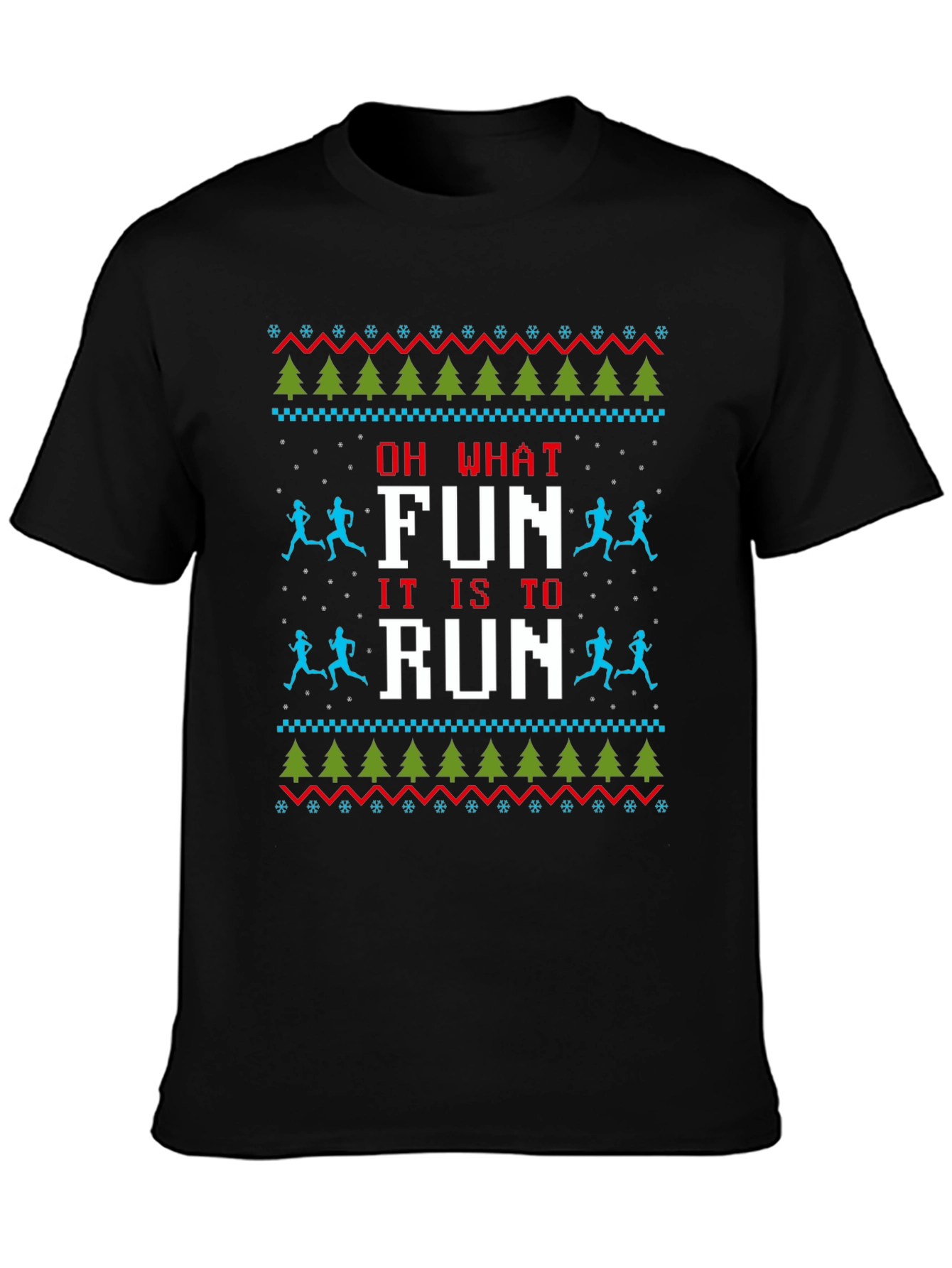 Funny Running Ugly Christmas Sweater T-Shirt