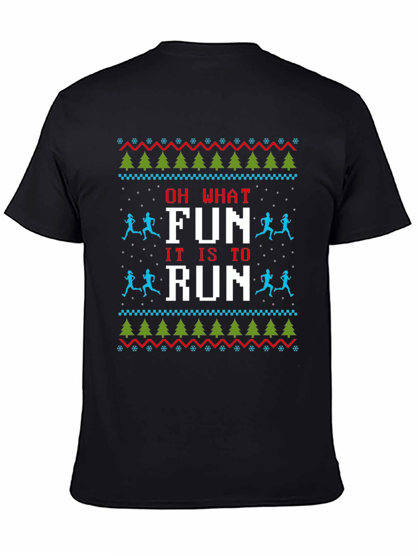 Funny Running Ugly Christmas Sweater T-Shirt