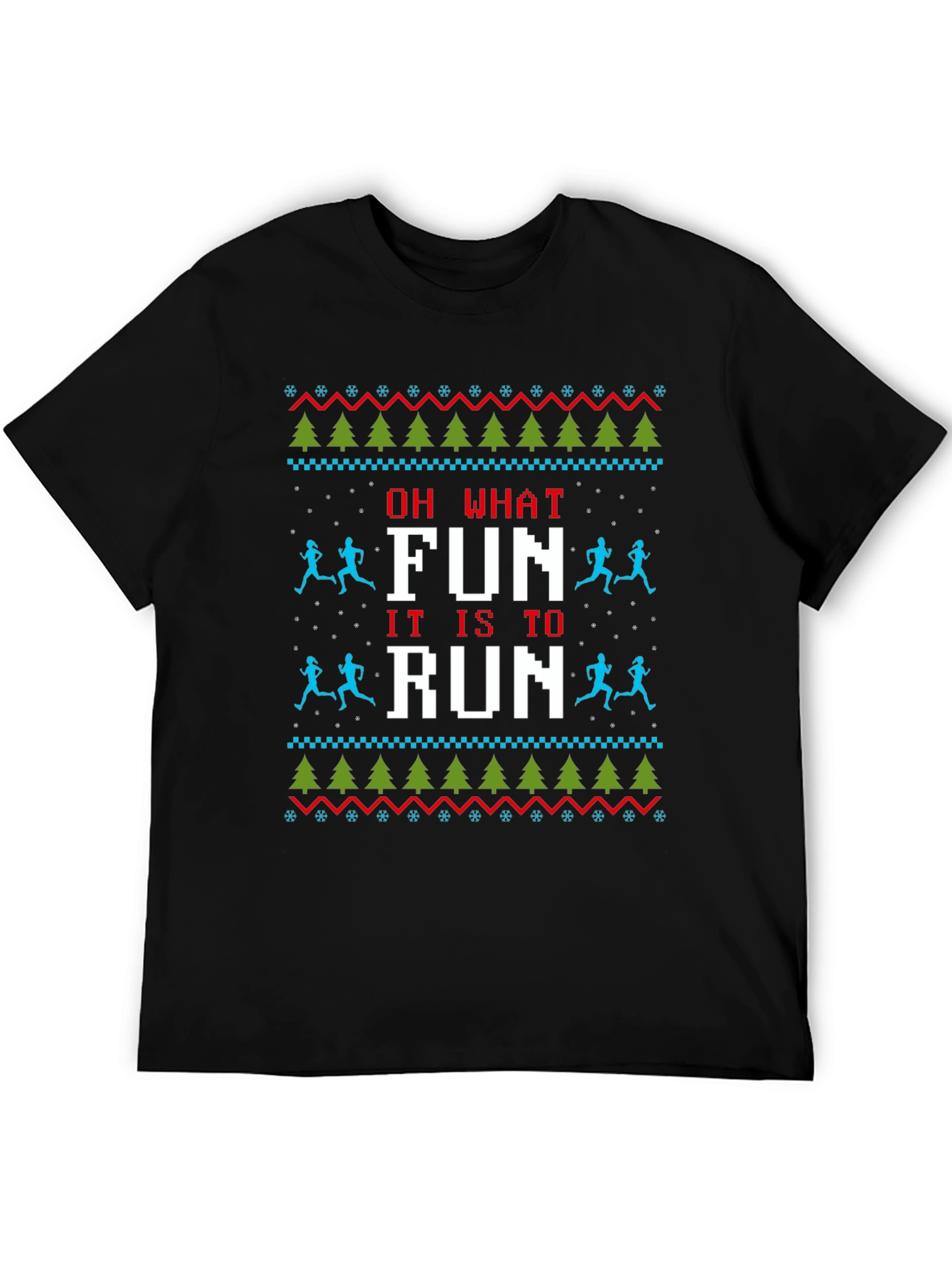 Funny Running Ugly Christmas Sweater T-Shirt