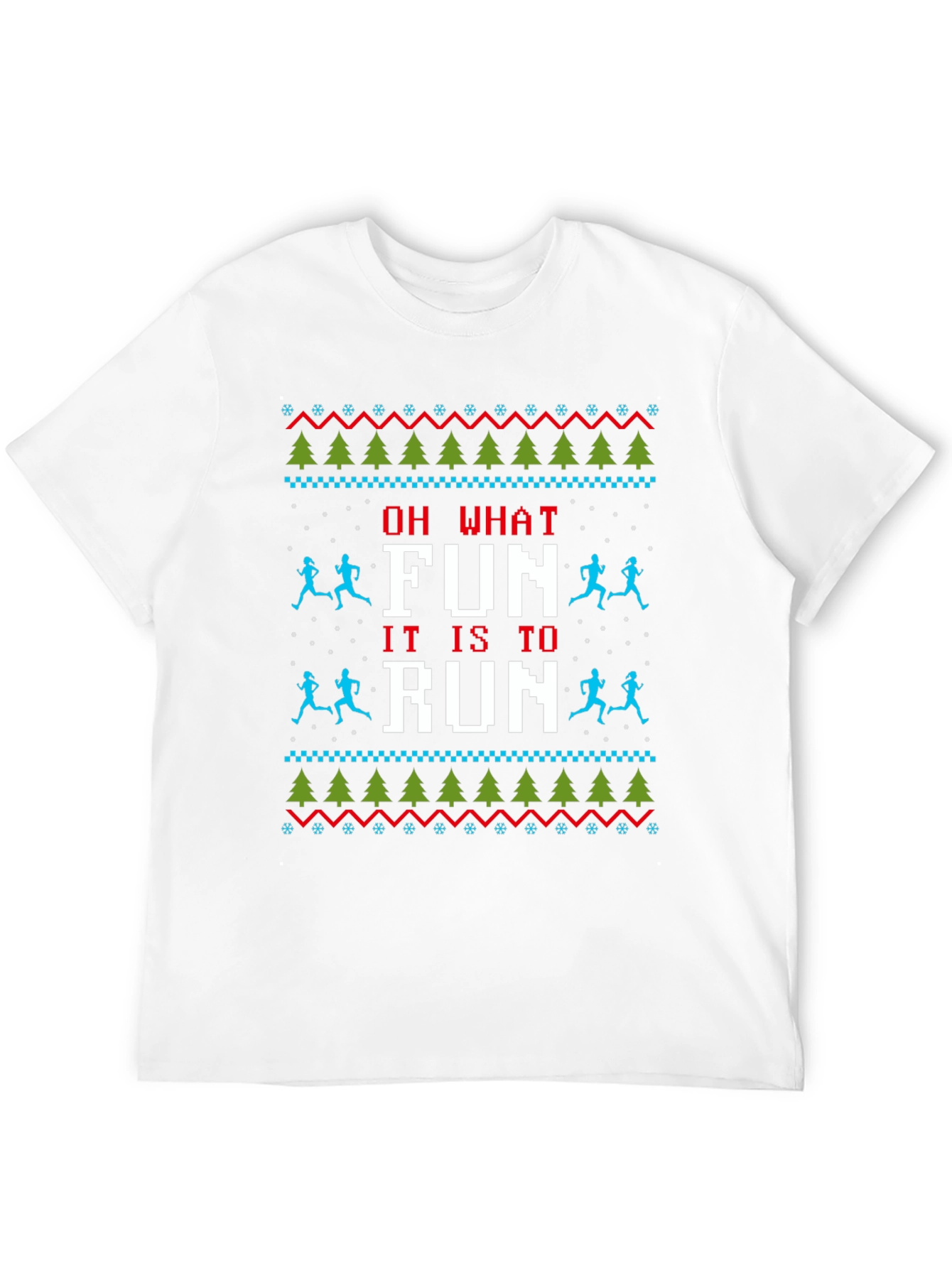 Funny Running Ugly Christmas Sweater T-Shirt