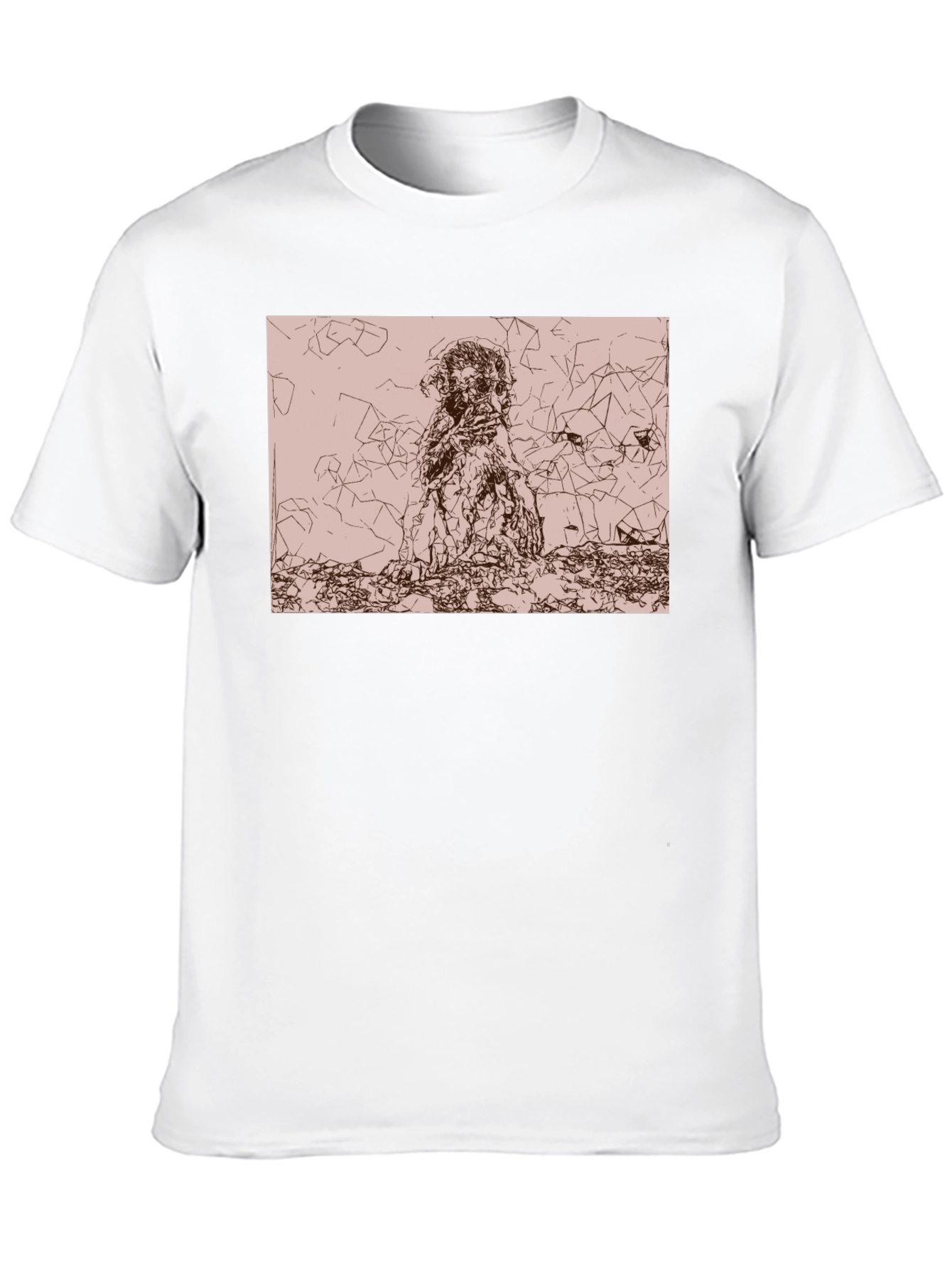 Abstract Graphic Print Black Crew Neck Tee