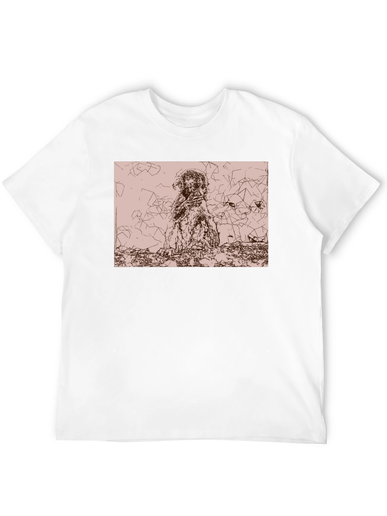 Abstract Graphic Print Black Crew Neck Tee