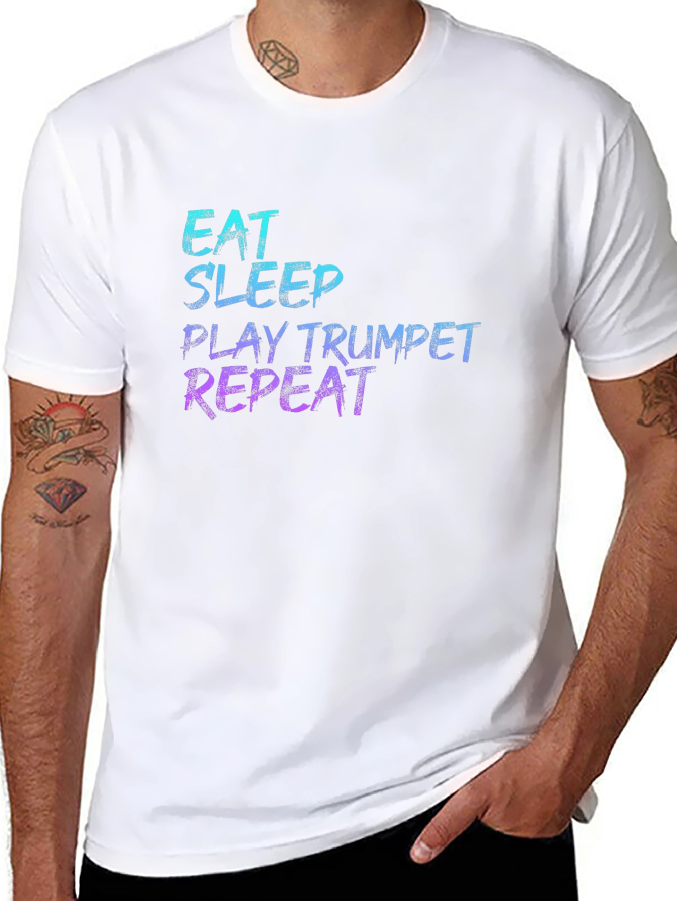 Eat Sleep Play Trumpet Repeat Black T-Shirt