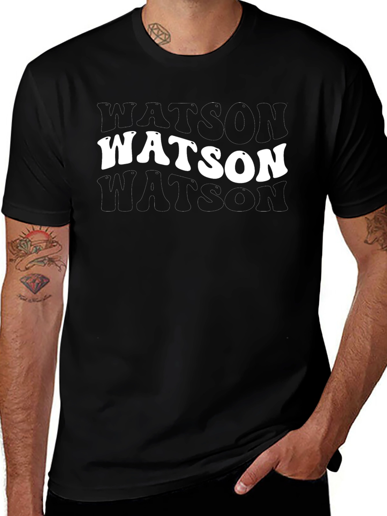 Watson Retro T-Shirt - Black Tee