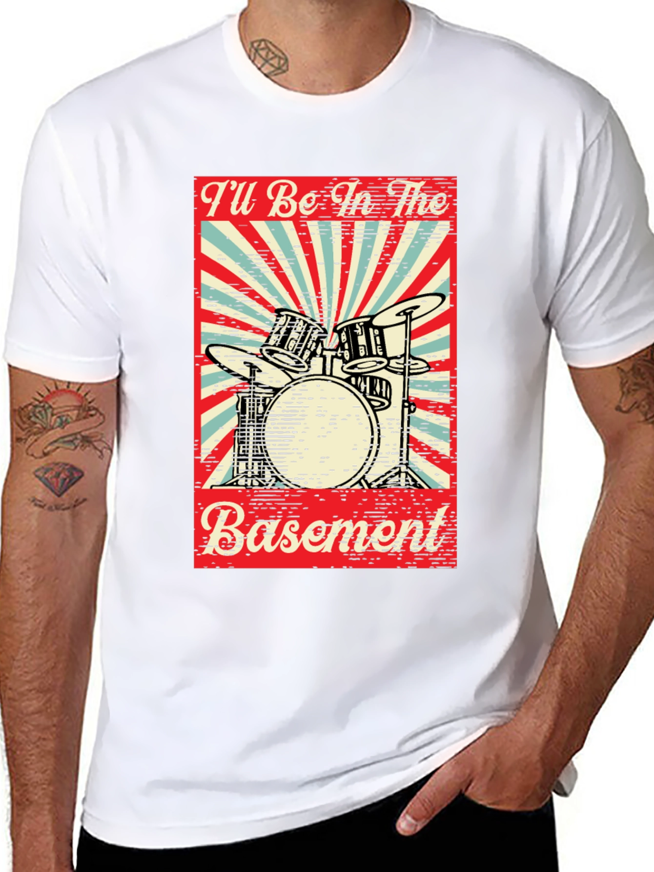 Drumset Basement Graphic Tee - Black