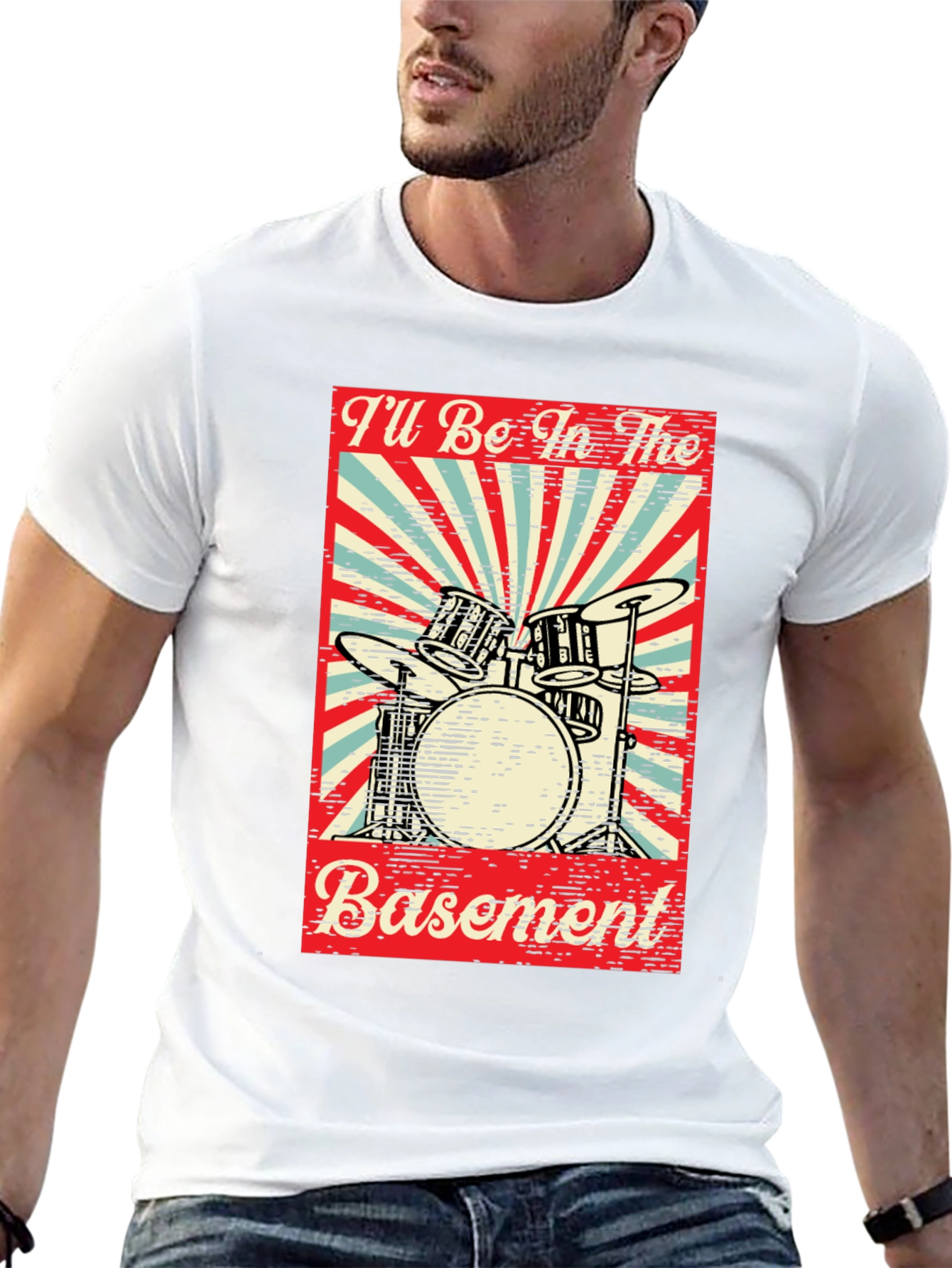 Drumset Basement Graphic Tee - Black