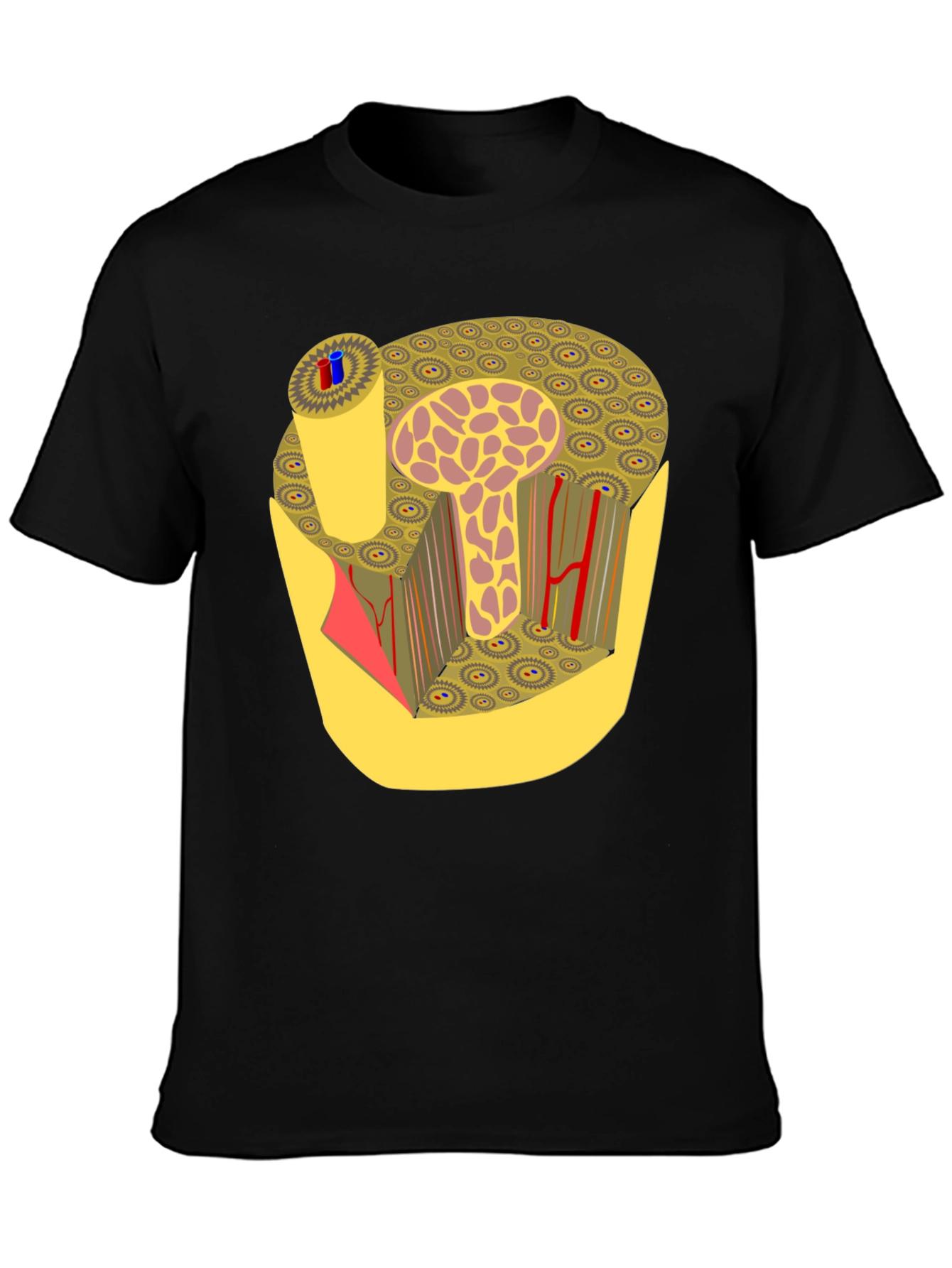 Anatomy Bone Structure Graphic Print Black T-Shirt