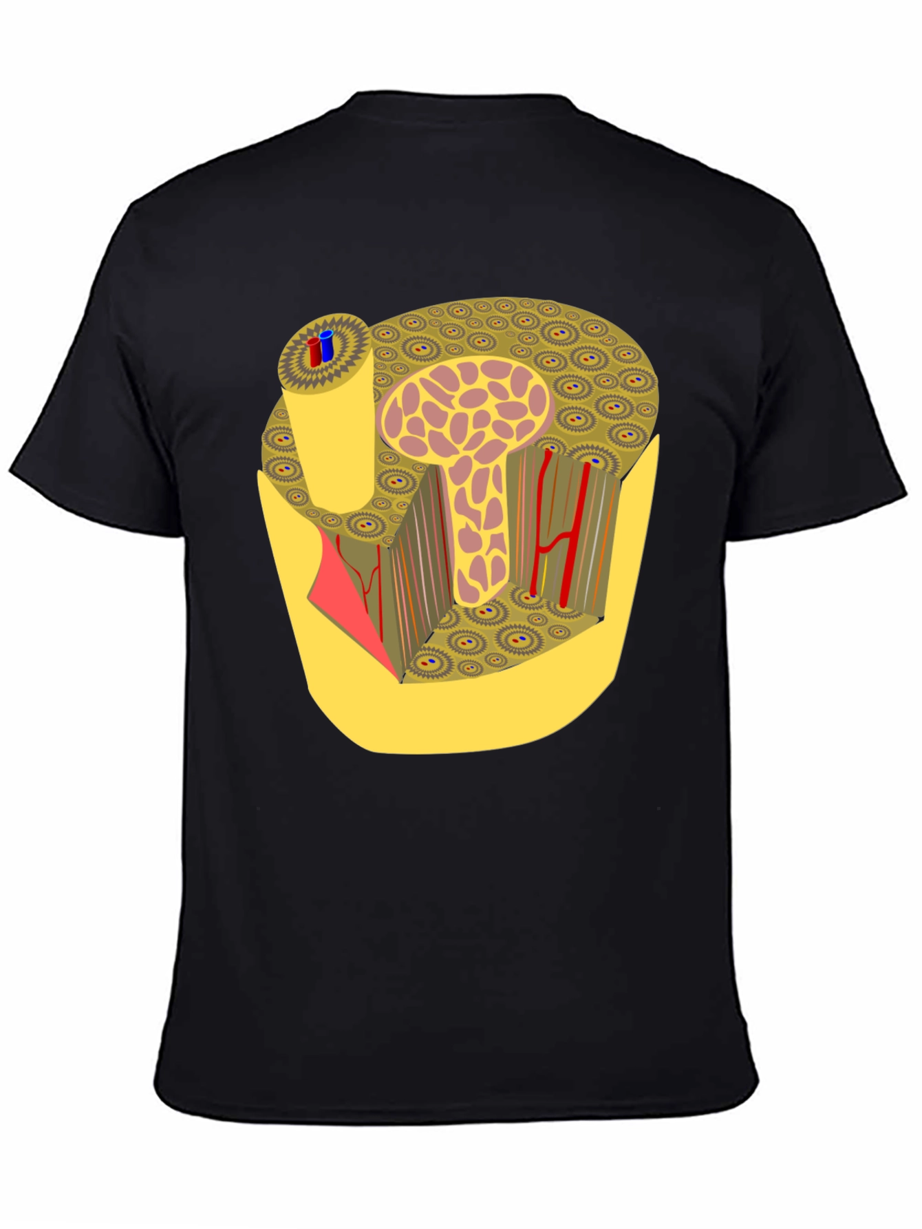 Anatomy Bone Structure Graphic Print Black T-Shirt