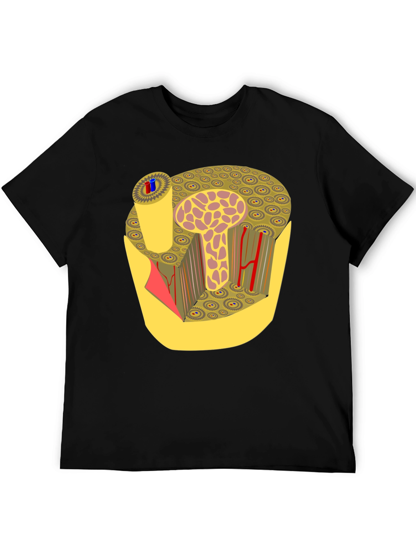 Anatomy Bone Structure Graphic Print Black T-Shirt
