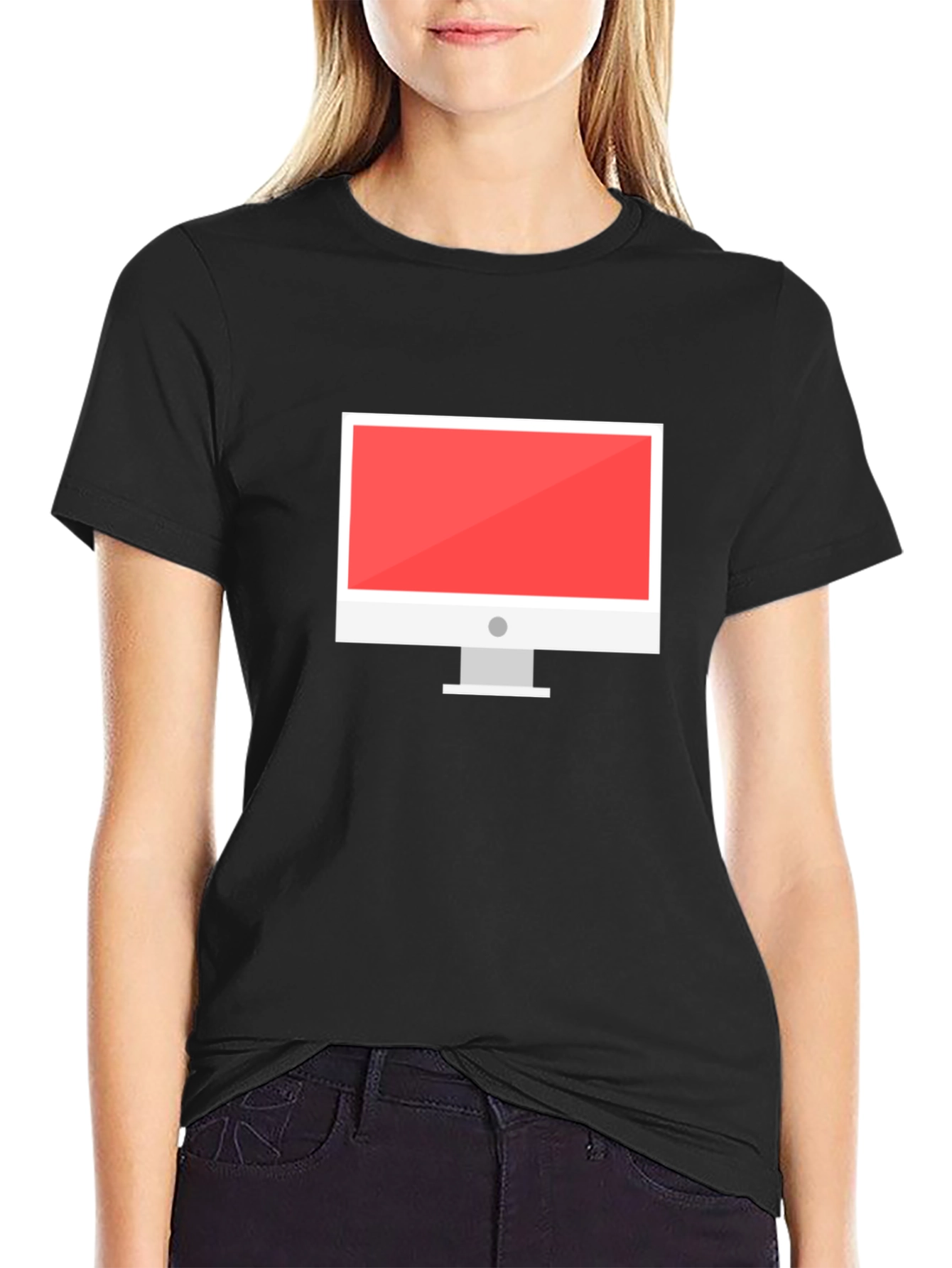 Black T-Shirt with Computer Graphic