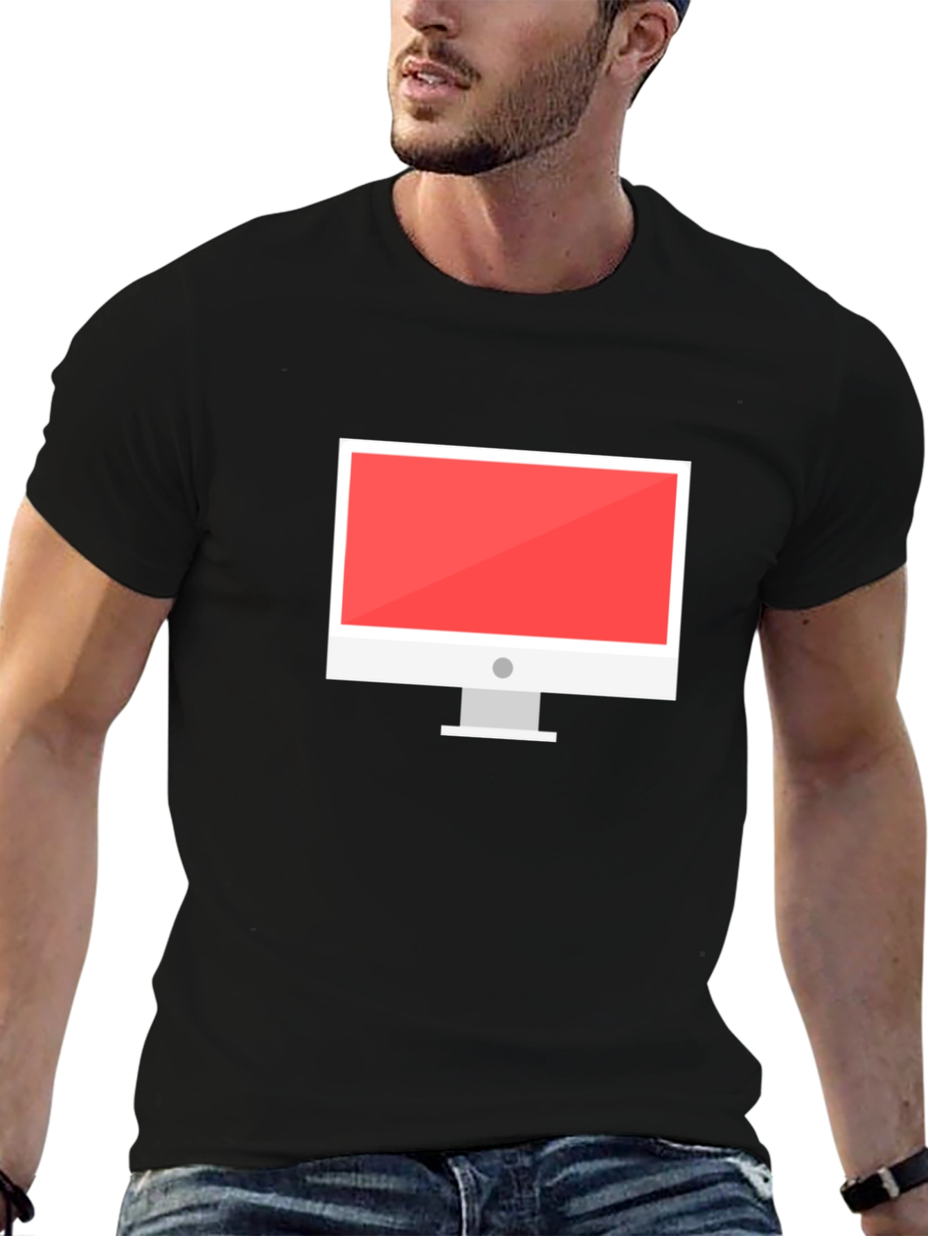 Black T-Shirt with Computer Graphic