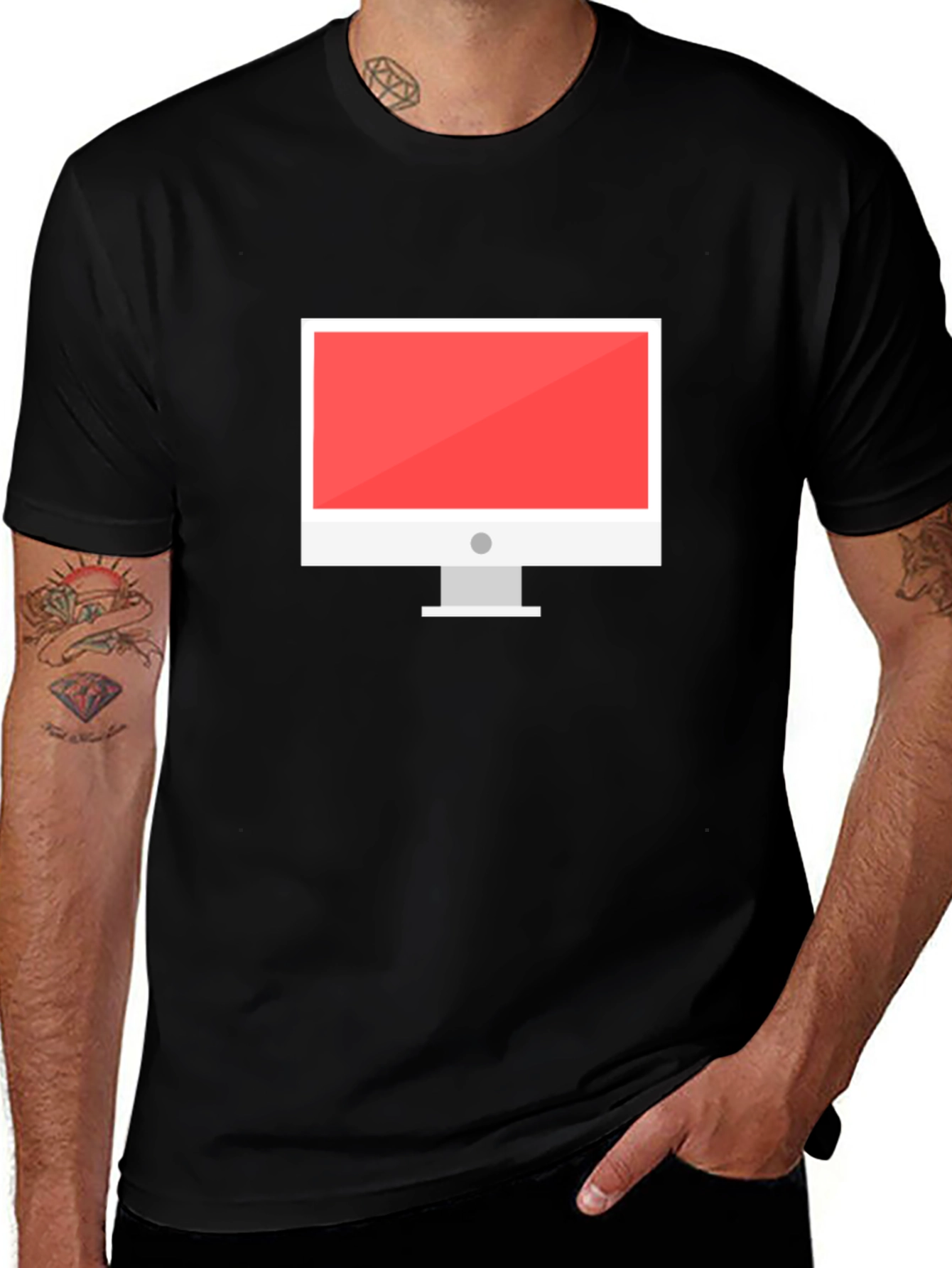 Black T-Shirt with Computer Graphic