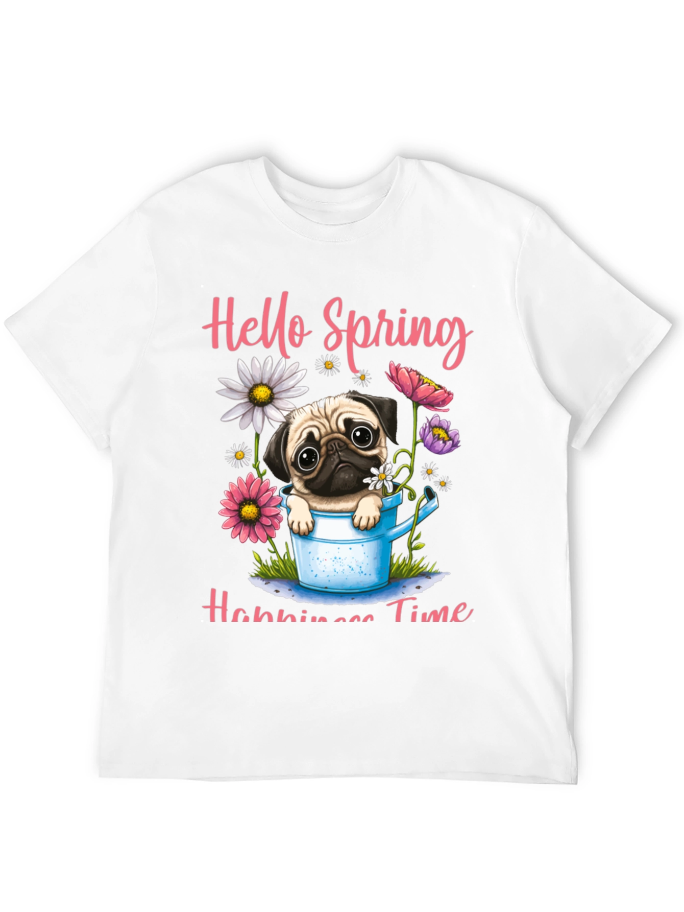 Hello Spring Pug T-Shirt