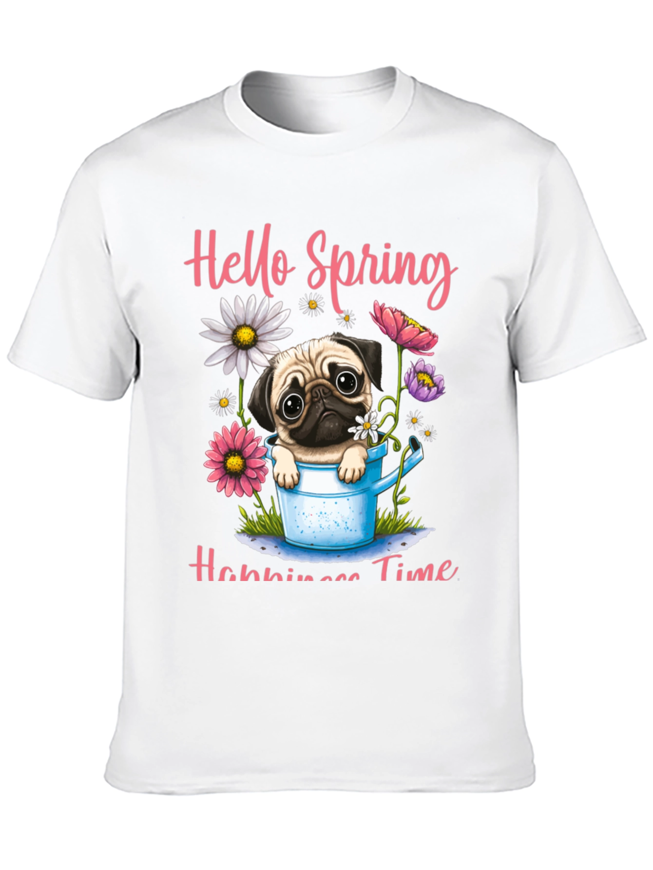 Hello Spring Pug T-Shirt