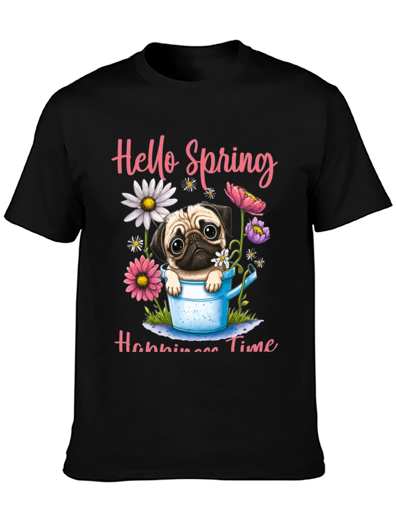 Hello Spring Pug T-Shirt