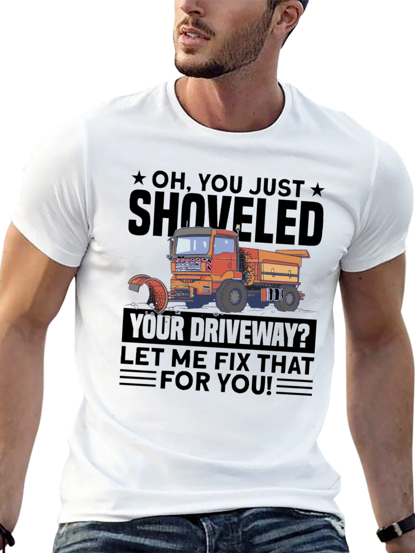 Snow Removal Truck Graphic Tee - Funny Winter T-Shirt
