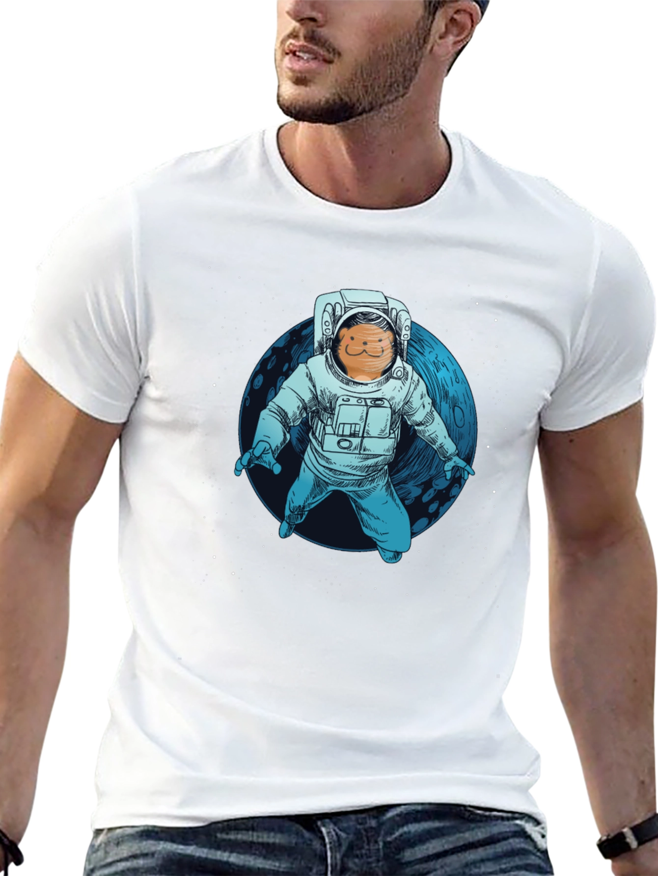 Astronaut Cat T-Shirt - Space Adventure Tee