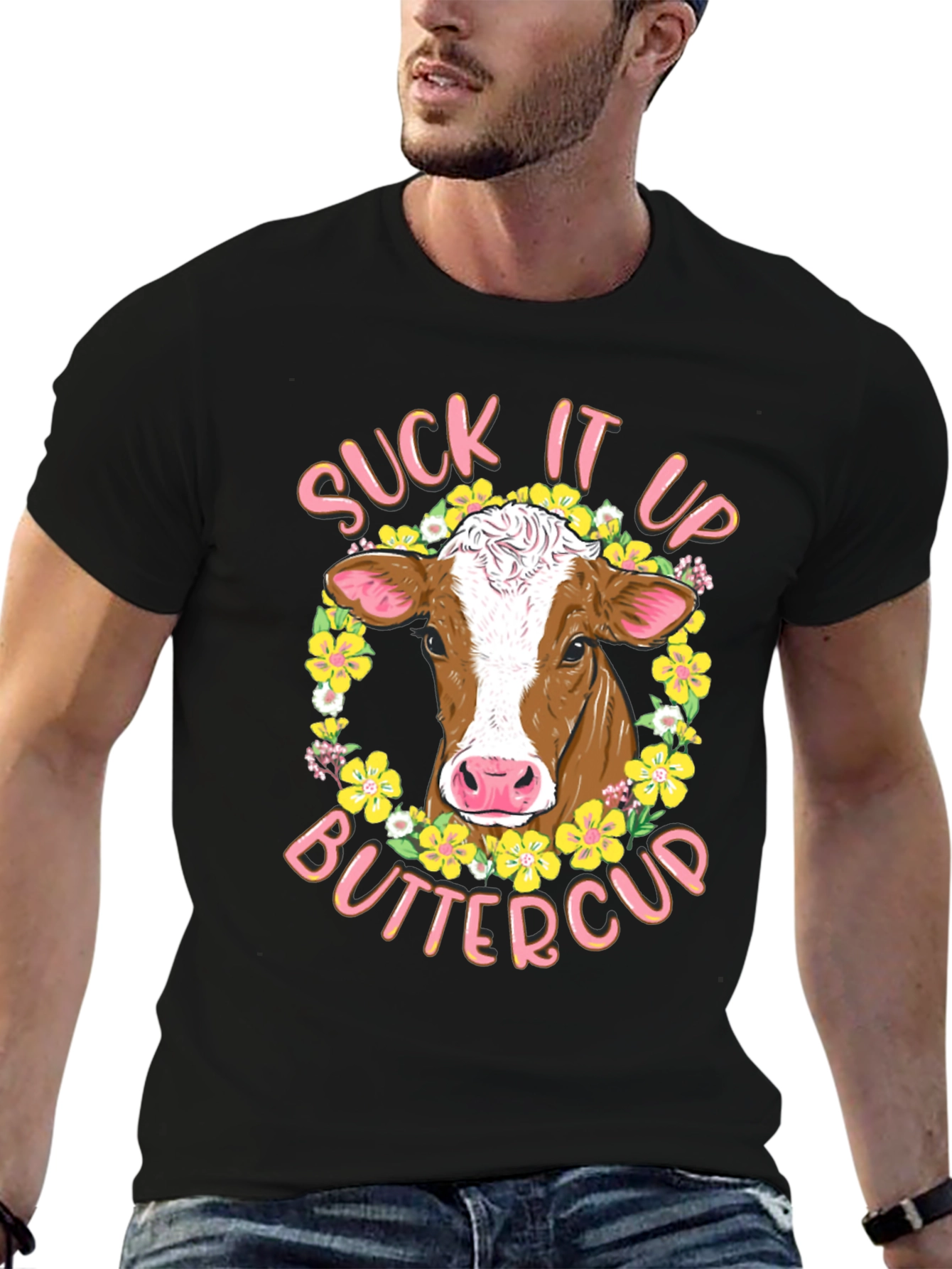 Suck It Up Buttercup Cow Graphic Tee