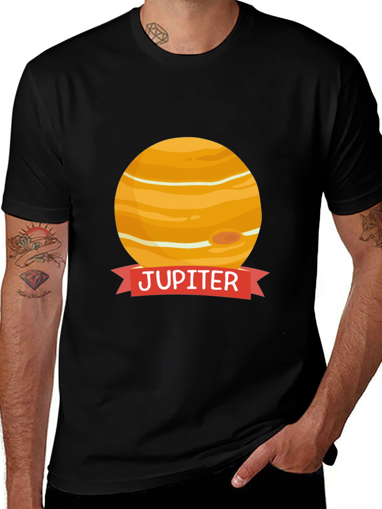 Jupiter Planet Graphic Black T-Shirt