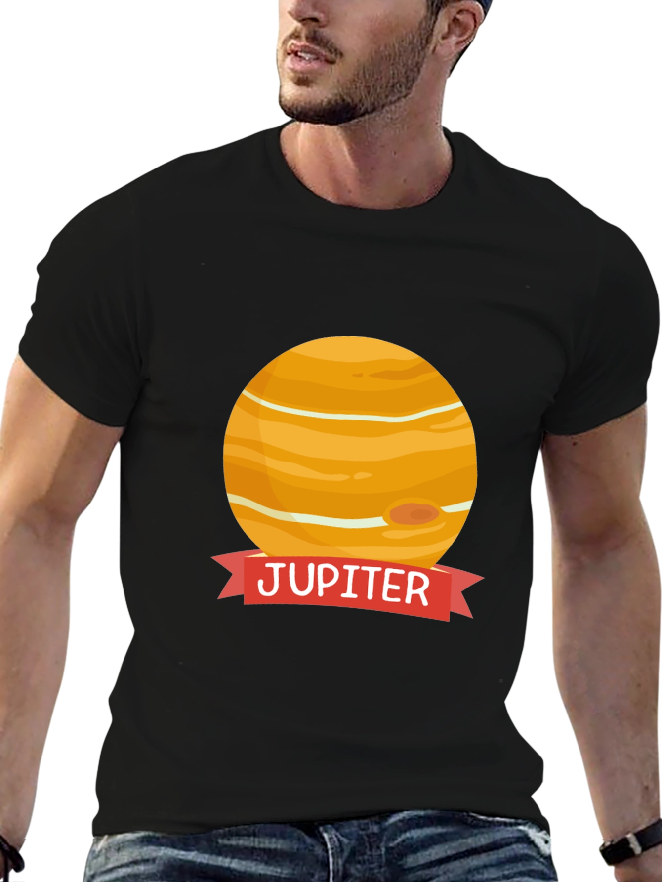Jupiter Planet Graphic Black T-Shirt