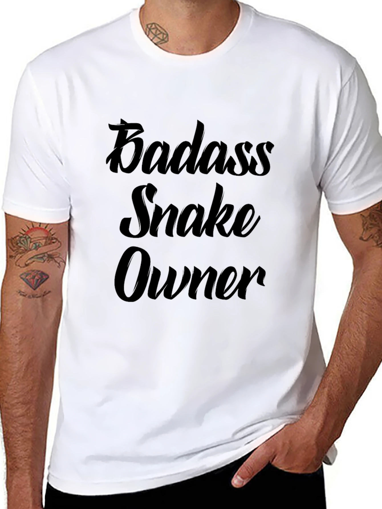 Badass Snake Owner Black T-Shirt
