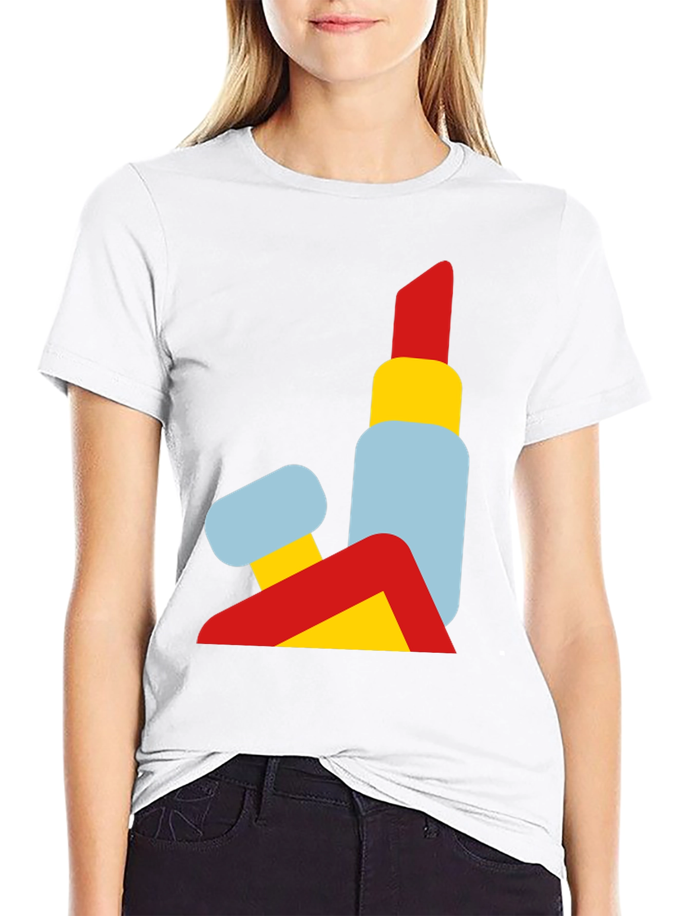 Abstract Lipstick Graphic Tee - Modern Art T-Shirt