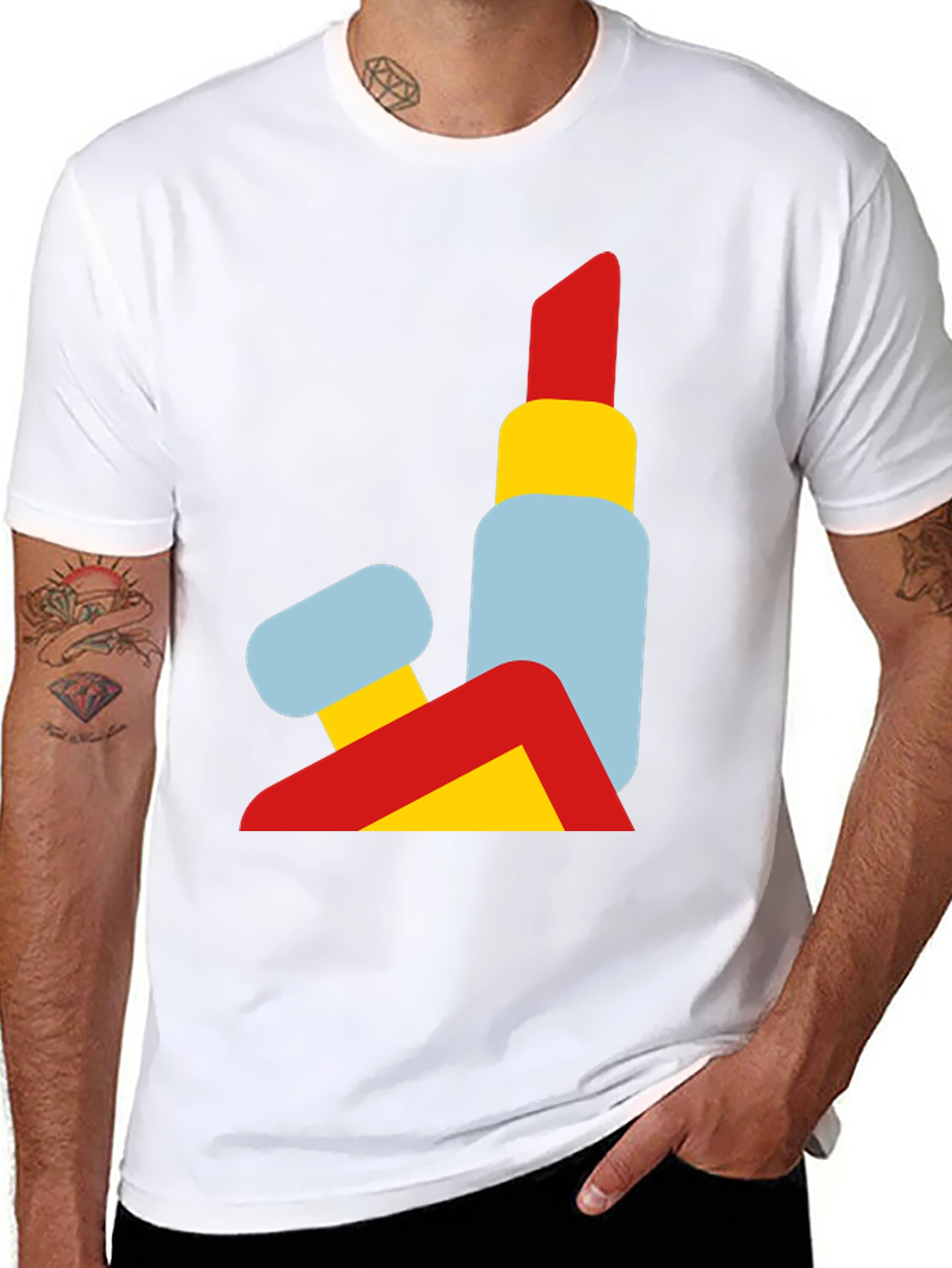 Abstract Lipstick Graphic Tee - Modern Art T-Shirt