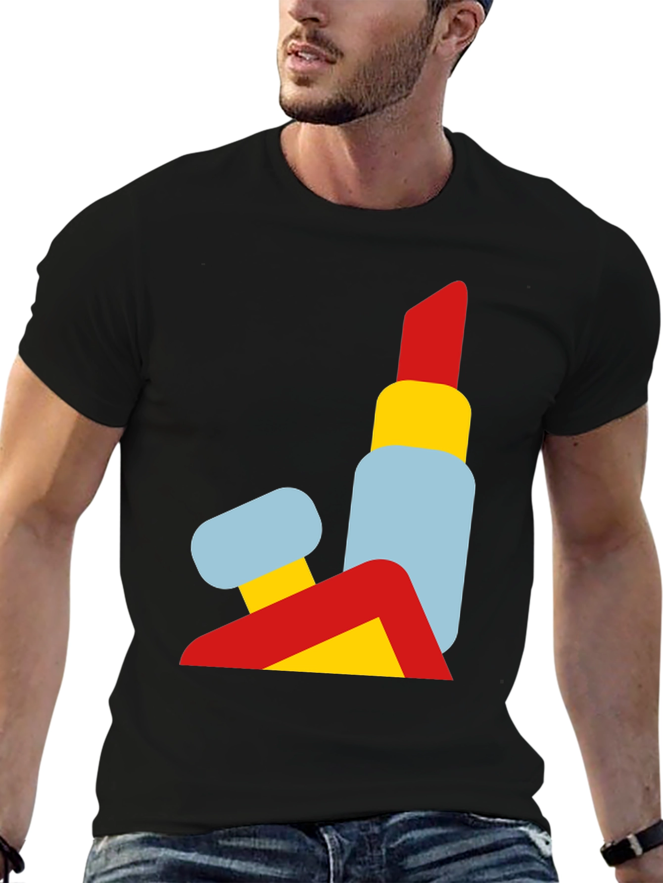 Abstract Lipstick Graphic Tee - Modern Art T-Shirt