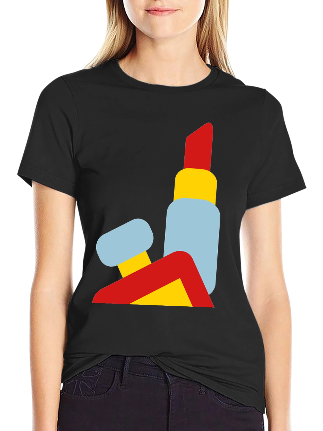 Abstract Lipstick Graphic Tee - Modern Art T-Shirt