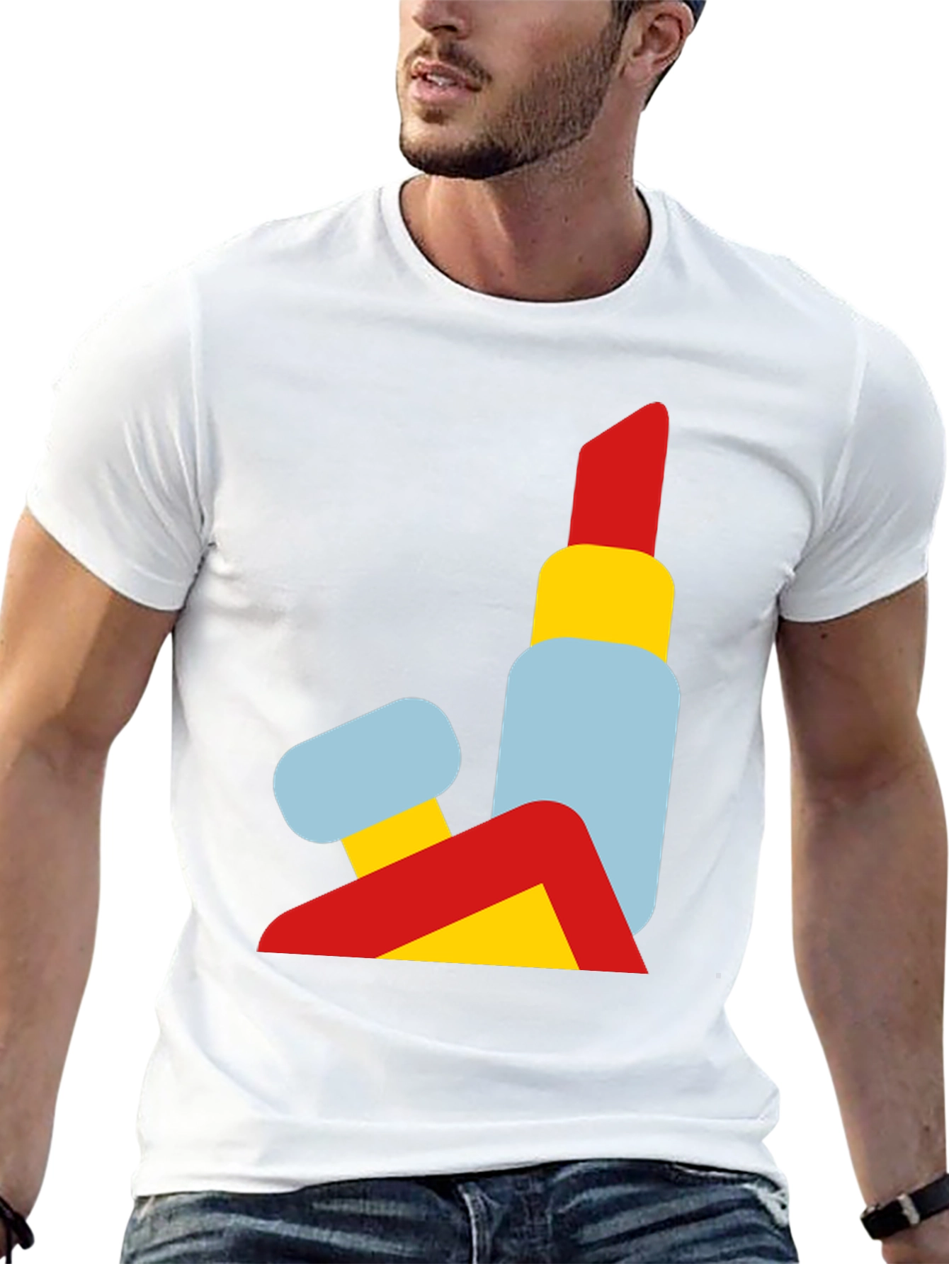 Abstract Lipstick Graphic Tee - Modern Art T-Shirt