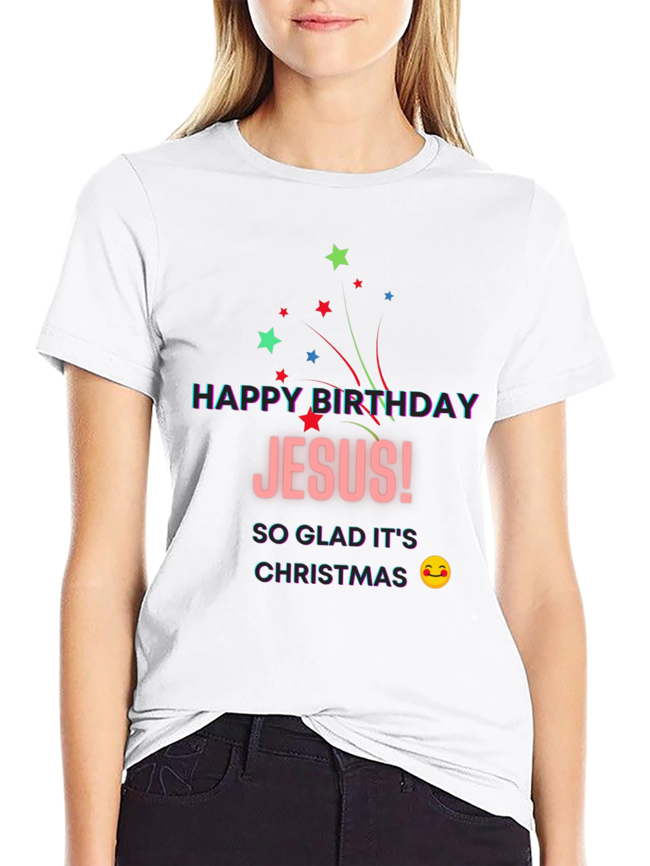 Happy Birthday Jesus T-Shirt Christmas Celebration Holiday Tee