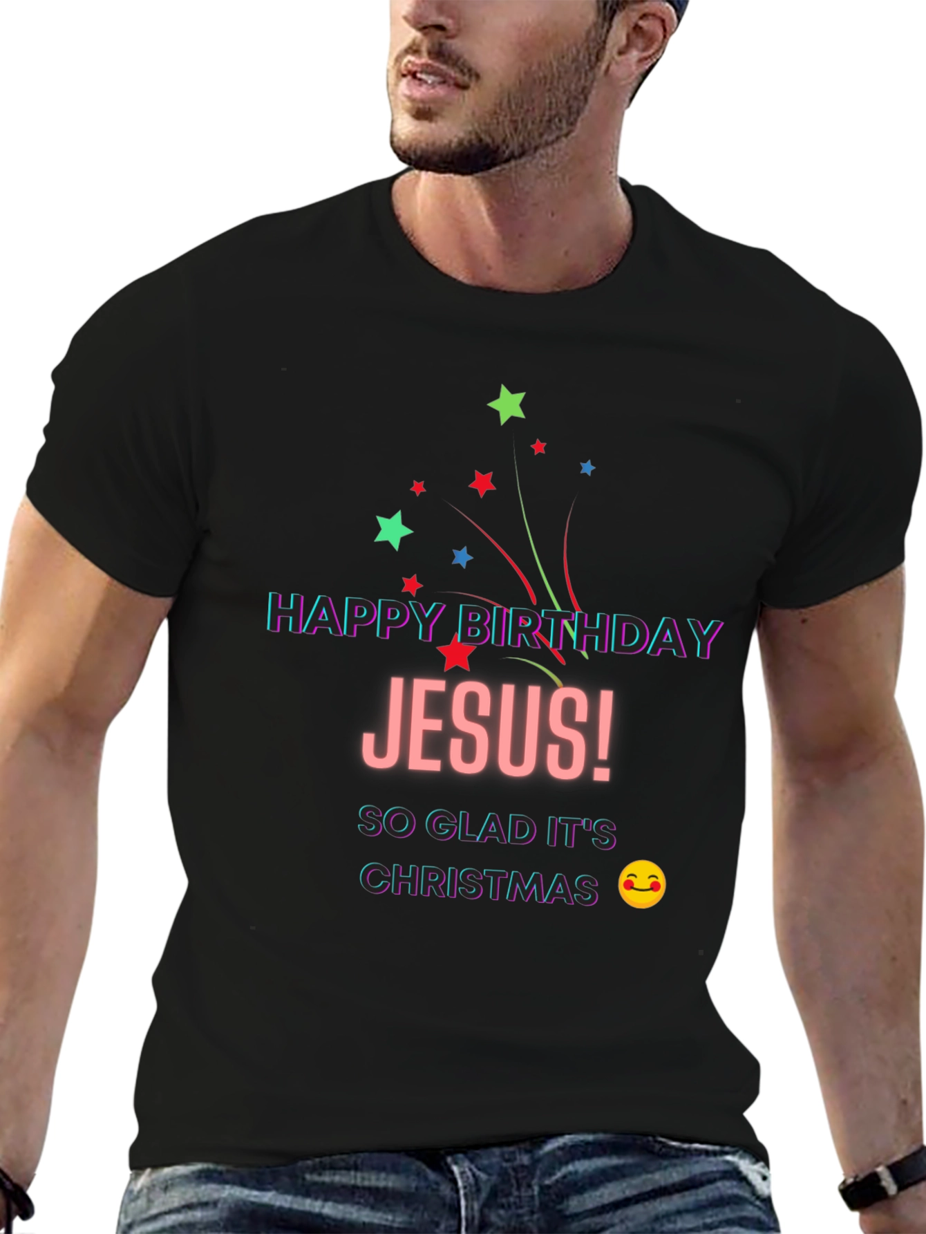 Happy Birthday Jesus T-Shirt Christmas Celebration Holiday Tee