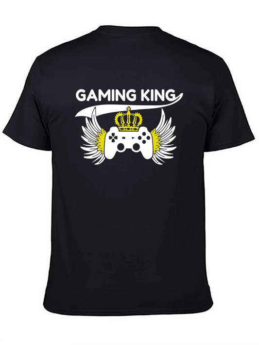 Gaming King Black T-Shirt - Gamer Style Tee