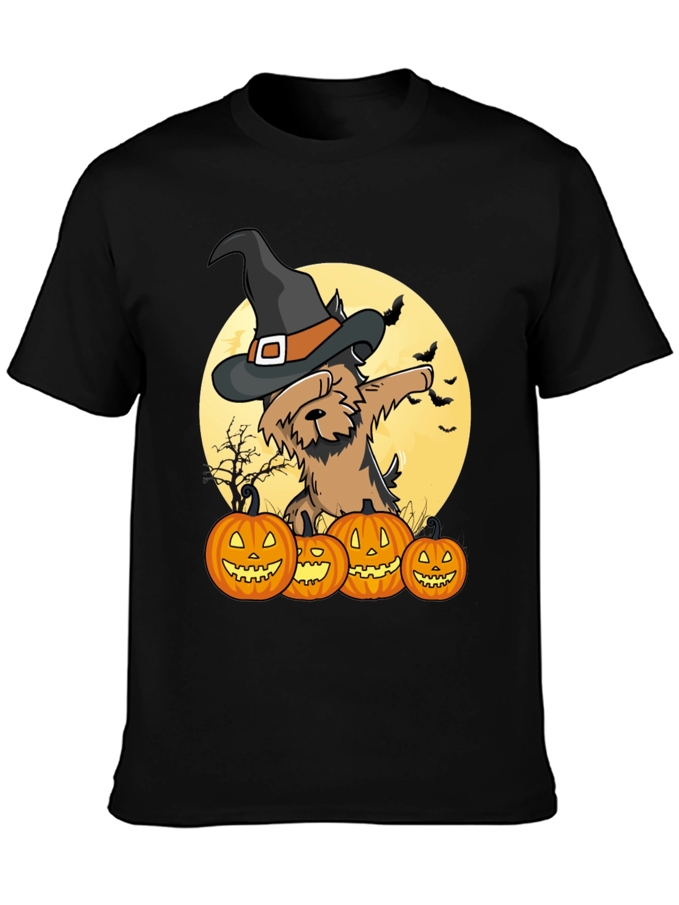 Halloween Witch Dog T-Shirt - Jack-o-lanterns