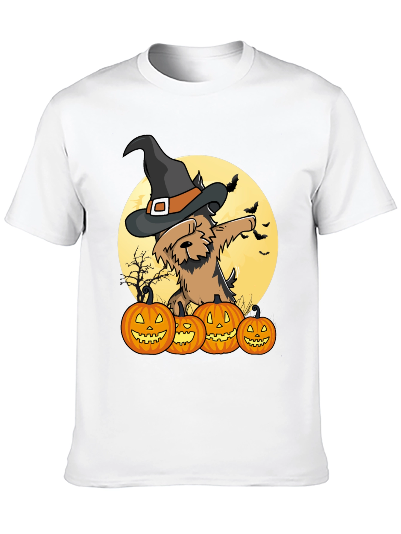 Halloween Witch Dog T-Shirt - Jack-o-lanterns