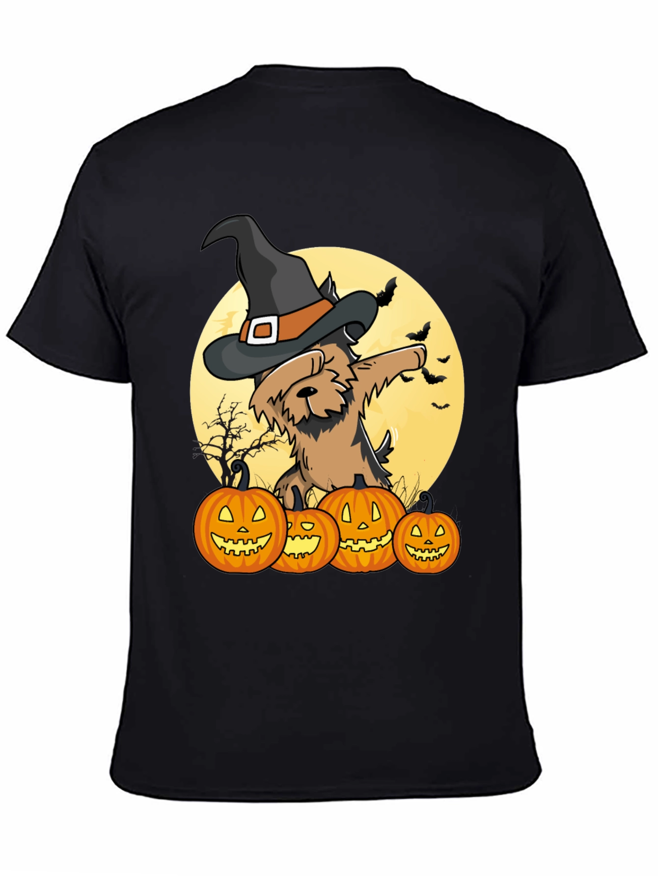Halloween Witch Dog T-Shirt - Jack-o-lanterns