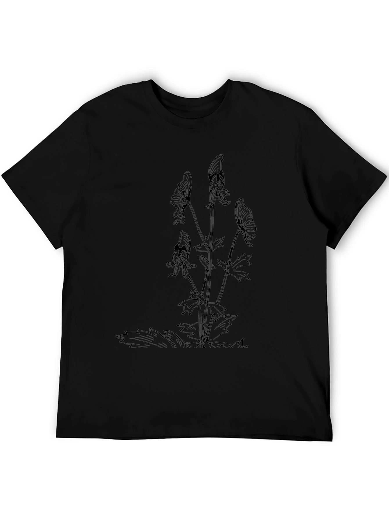 Botanical Sketch Black T-Shirt