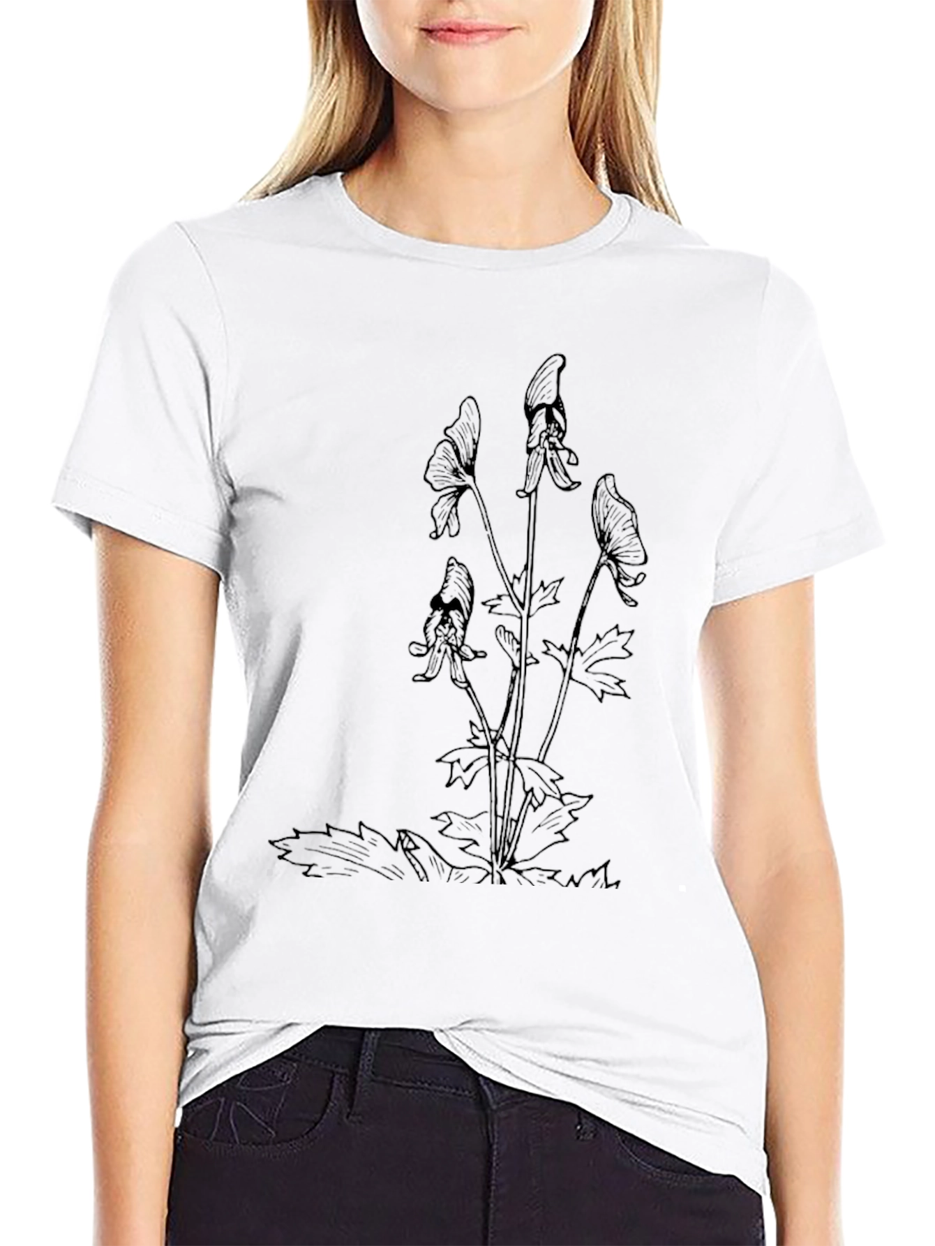 Botanical Sketch Black T-Shirt