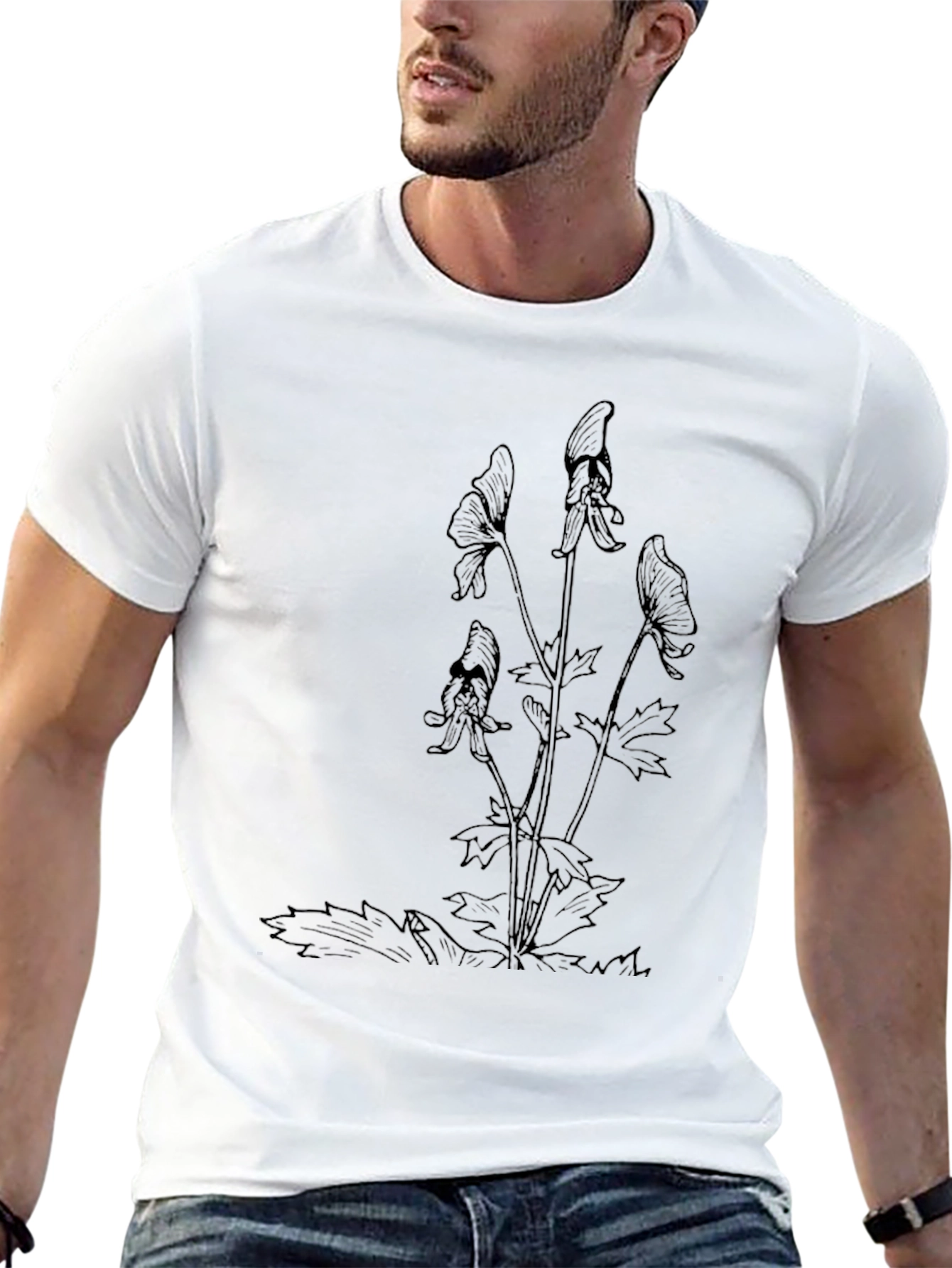 Botanical Sketch Black T-Shirt