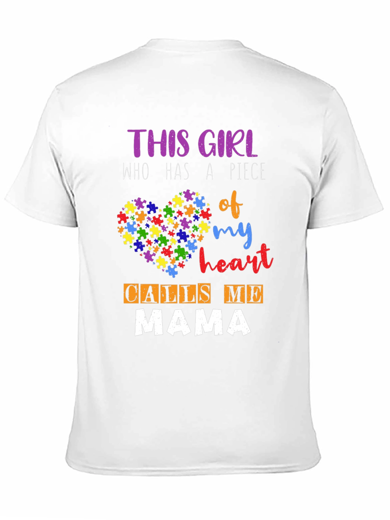 Autism Mama T-Shirt - Heart Puzzle Piece