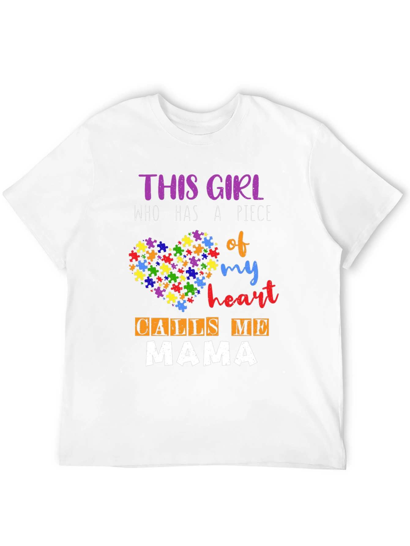 Autism Mama T-Shirt - Heart Puzzle Piece
