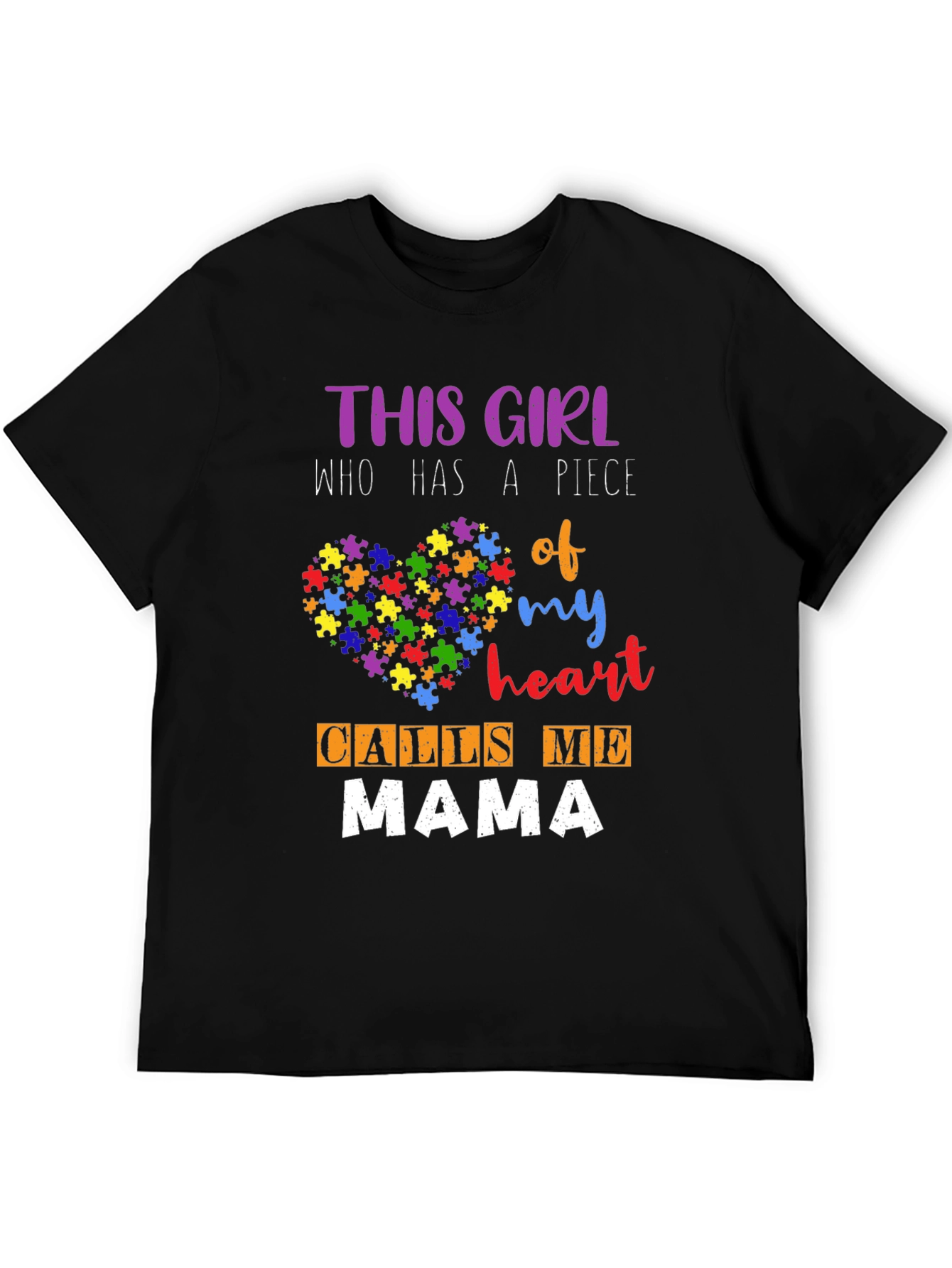 Autism Mama T-Shirt - Heart Puzzle Piece
