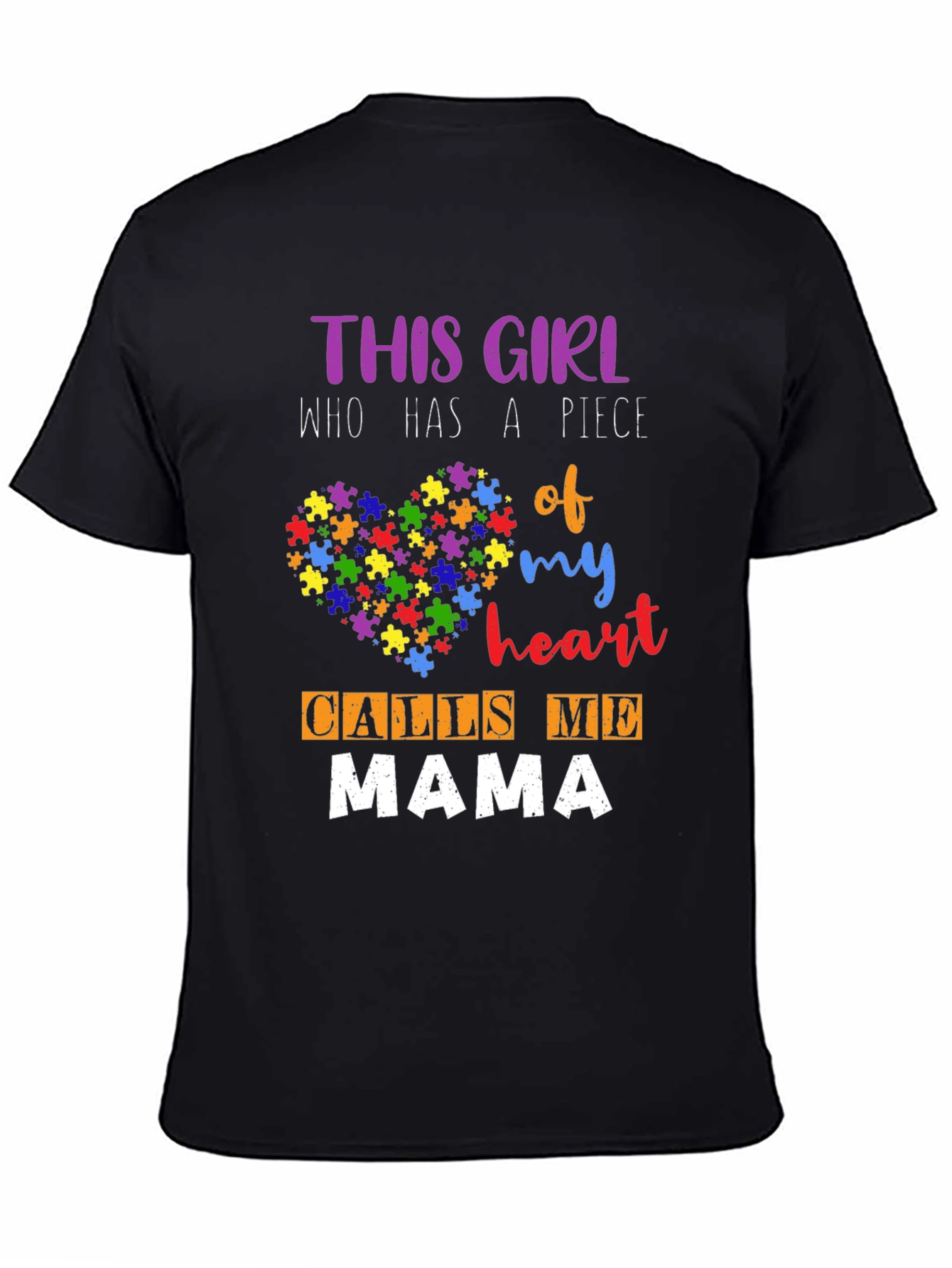 Autism Mama T-Shirt - Heart Puzzle Piece