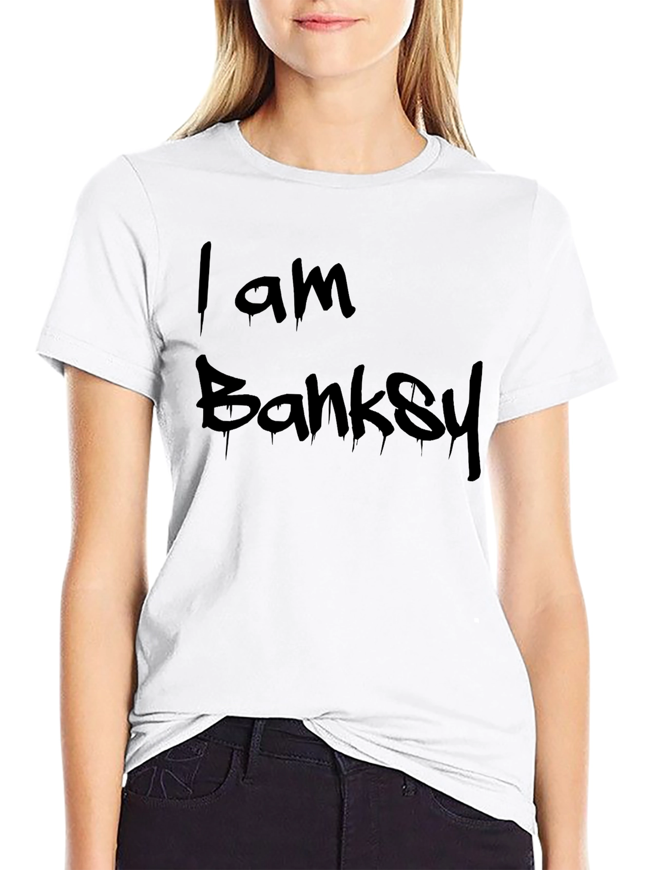I Am Banksy Graphic T-Shirt - Black