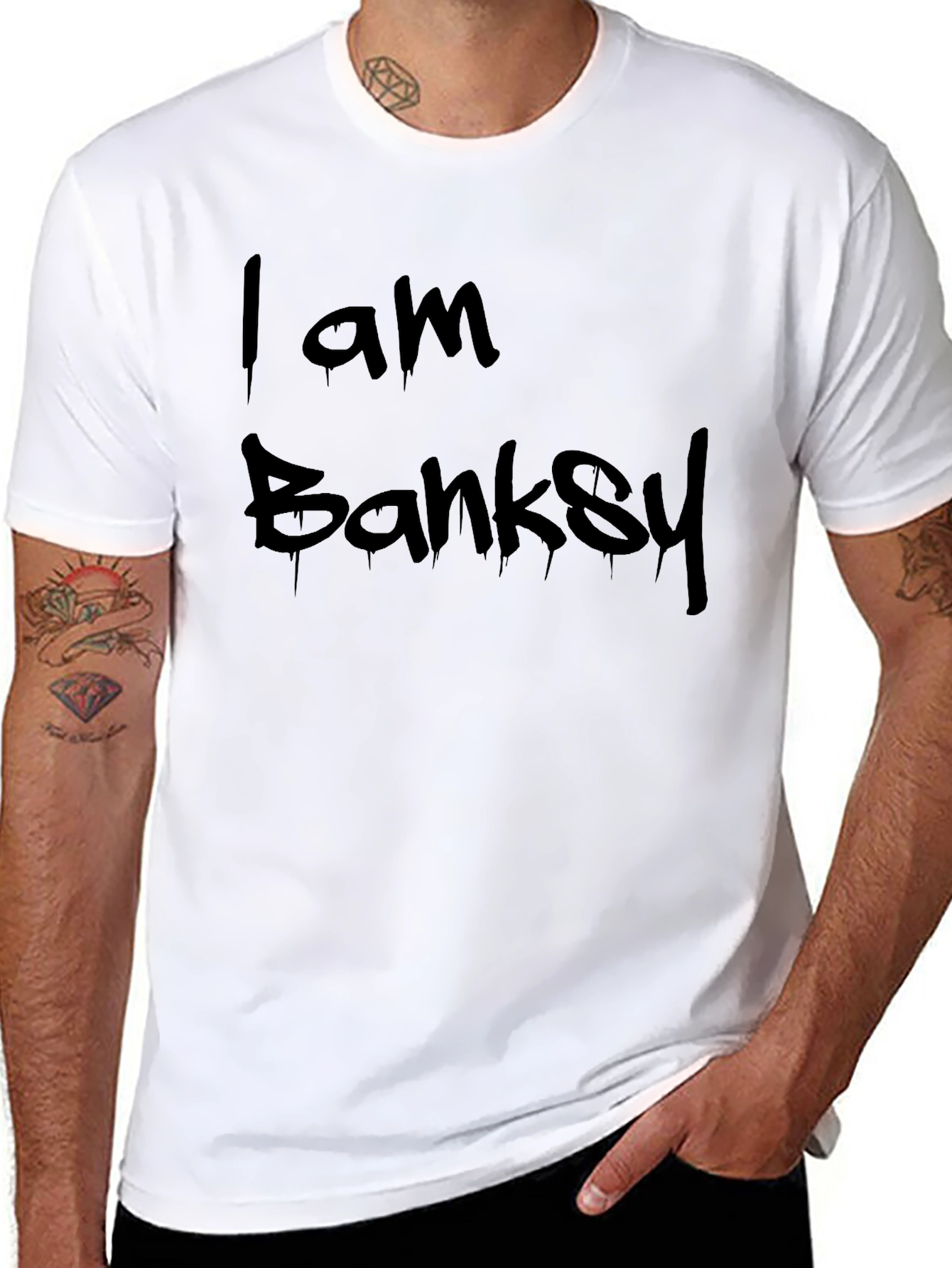 I Am Banksy Graphic T-Shirt - Black
