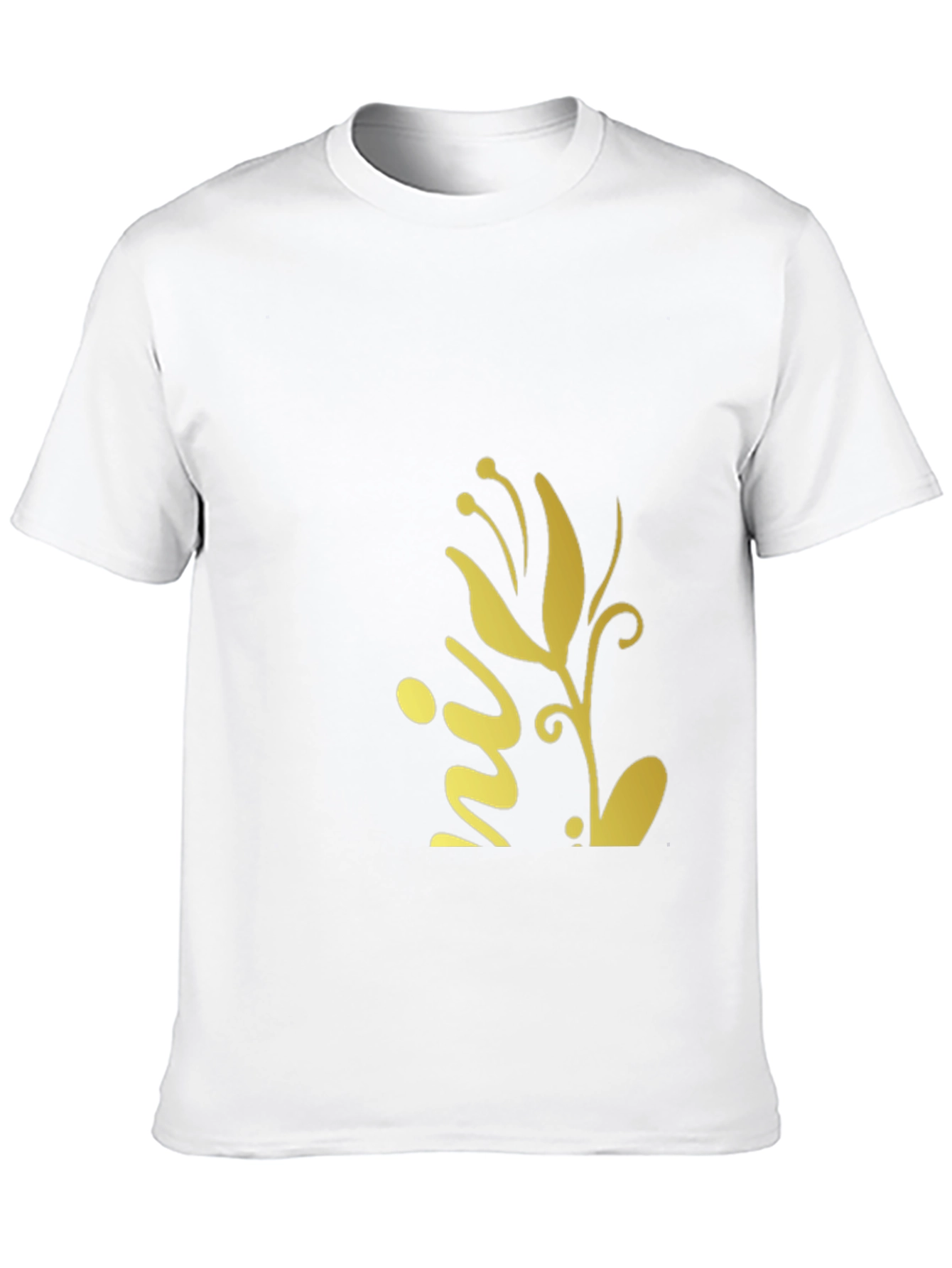 Black T-Shirt with Floral Design